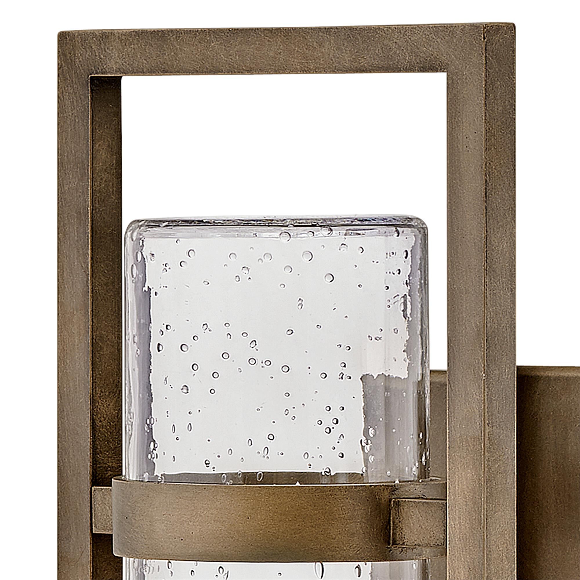 Shown in Burnished Bronze finish and Clear Seedy glass