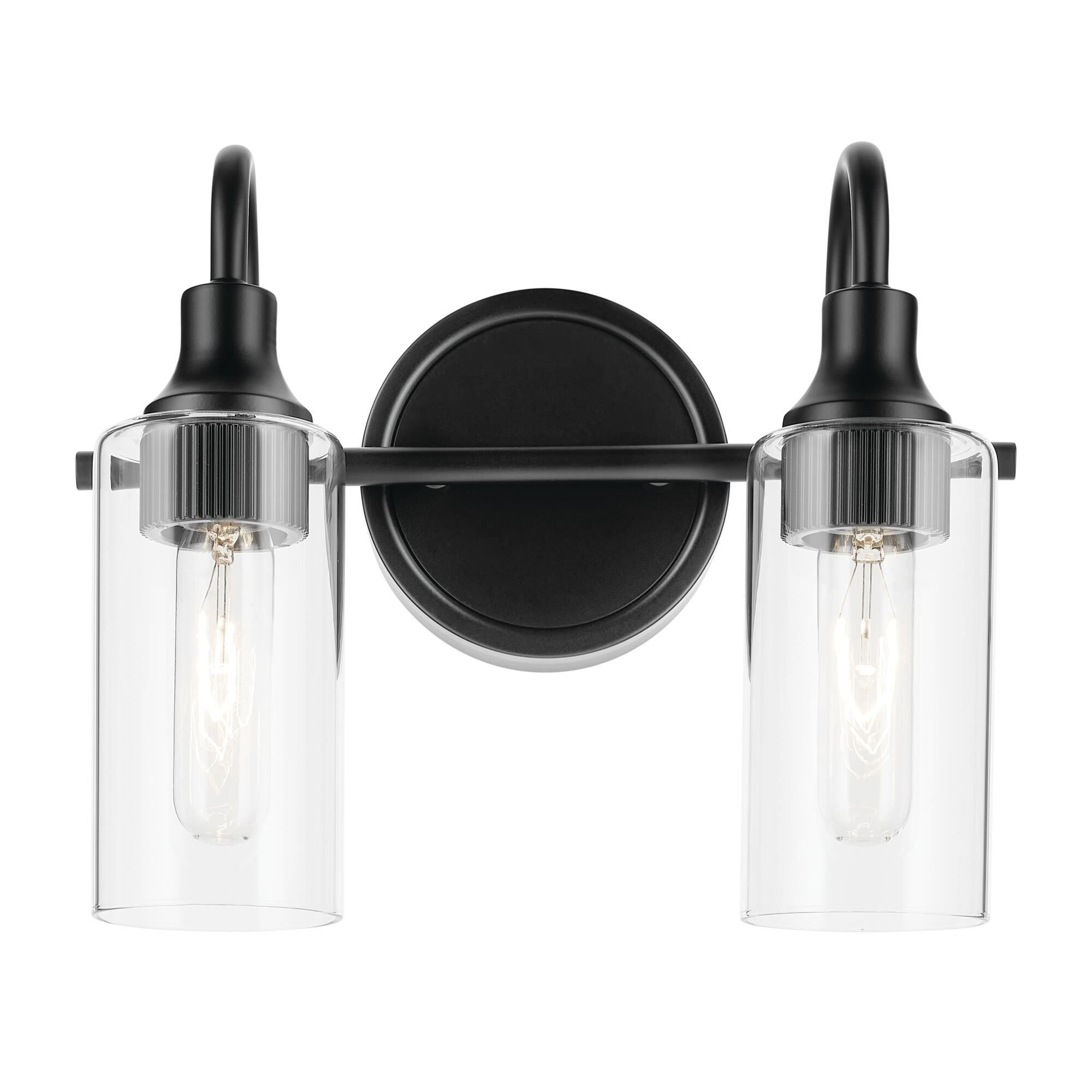 Shown in Black finish and Clear glass