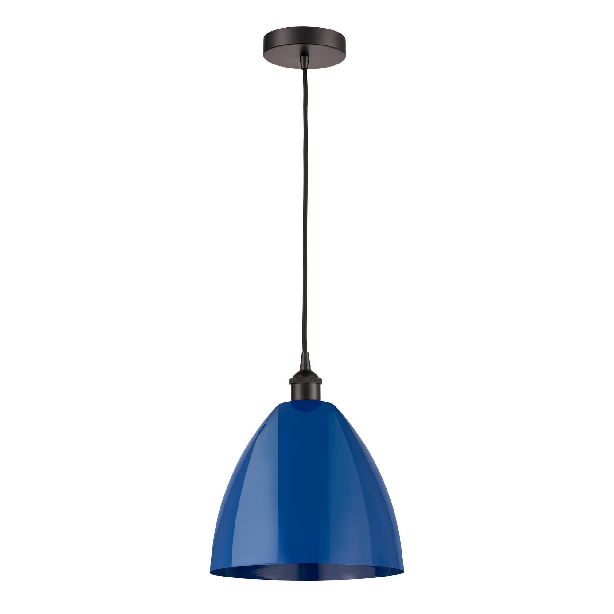 Shown in Oil Rubbed Bronze finish and Blue Plymouth Dome shade