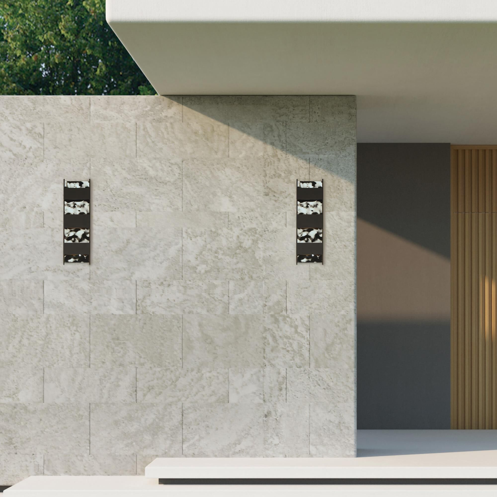 Shown in Black finish and Black Ripple glass