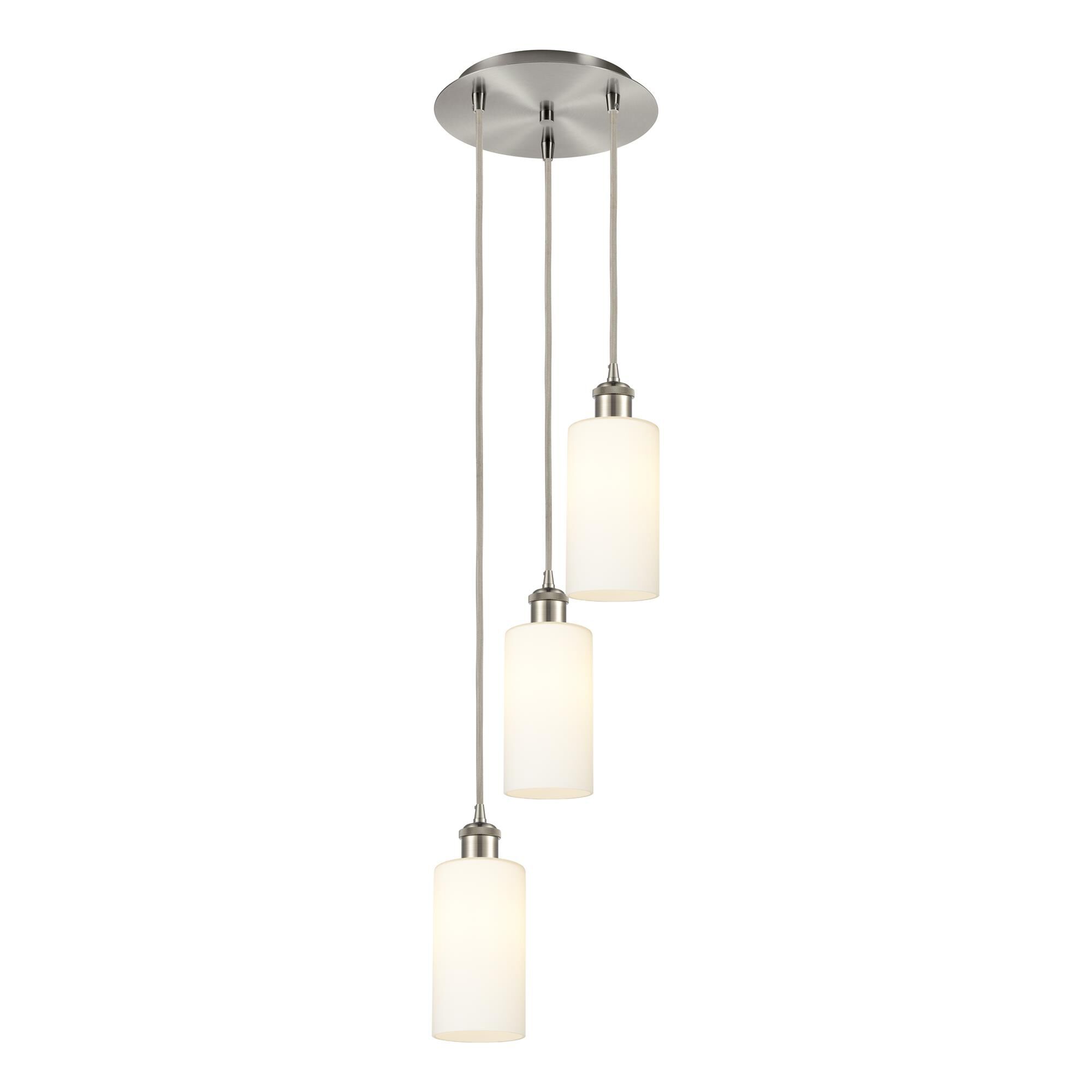 Shown in Satin Nickel finish and White shade