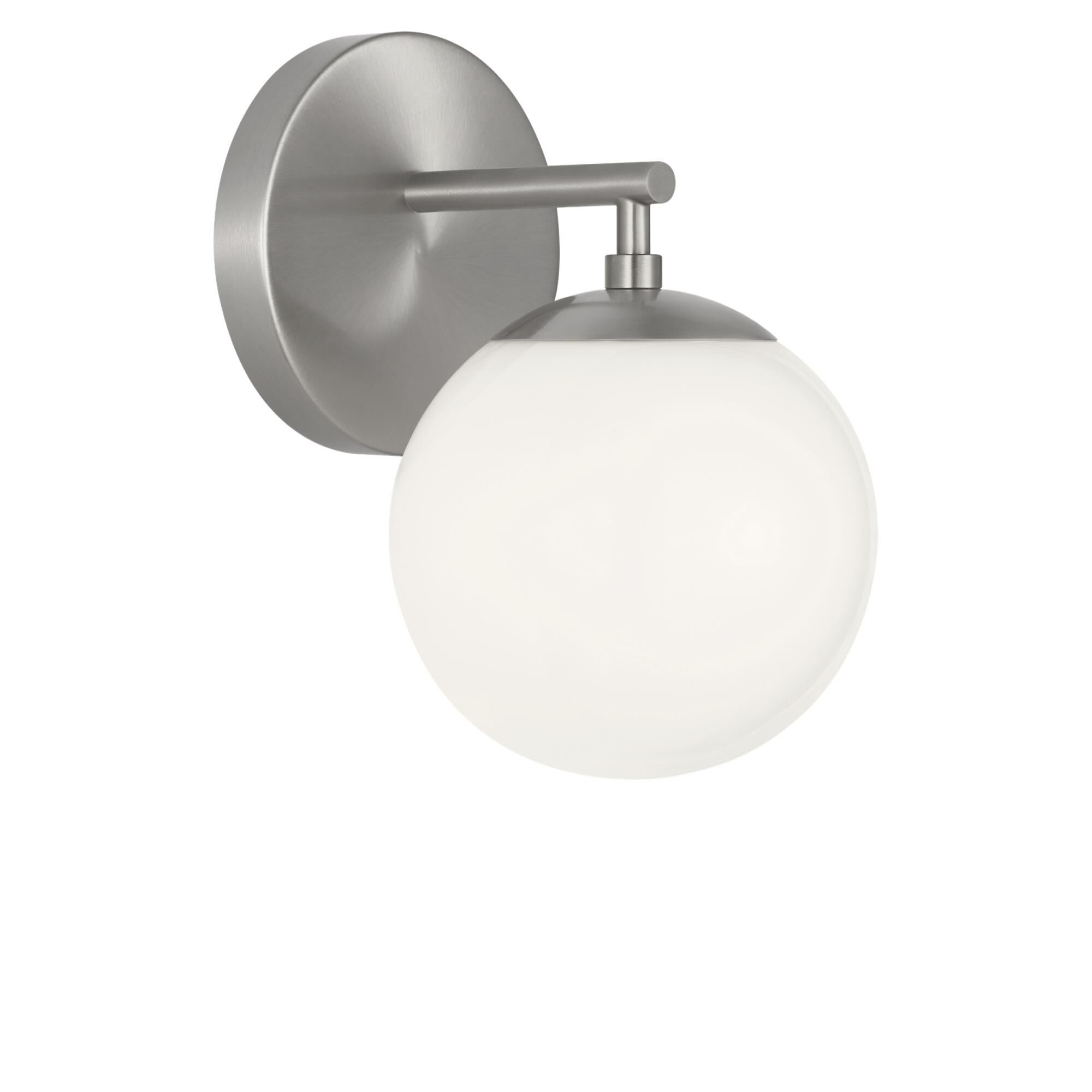 Shown in Brushed Nickel finish and Clear White glass