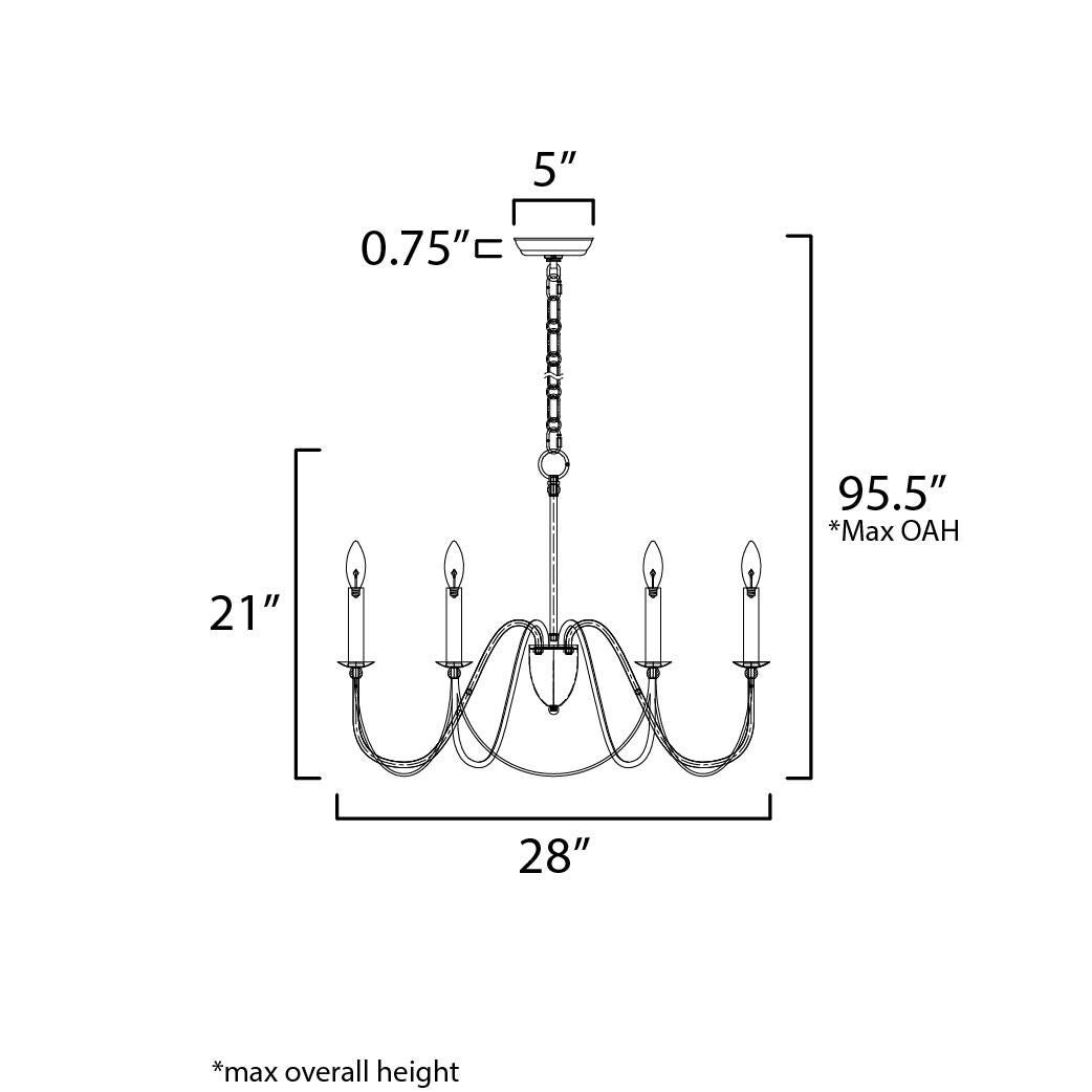Plumette 28 Inch 6 Light Chandelier by Maxim Lighting