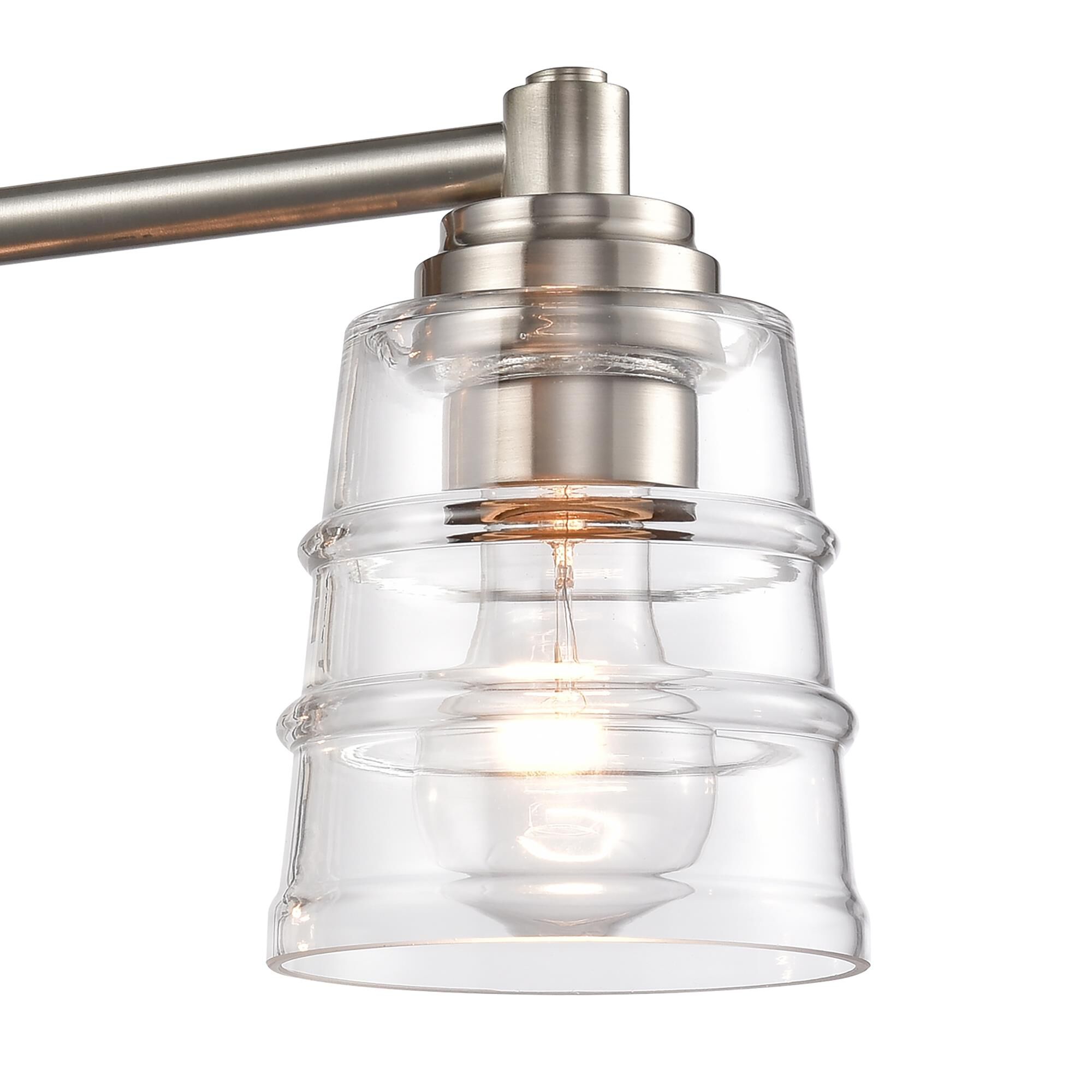 Shown in Silver finish and Clear glass