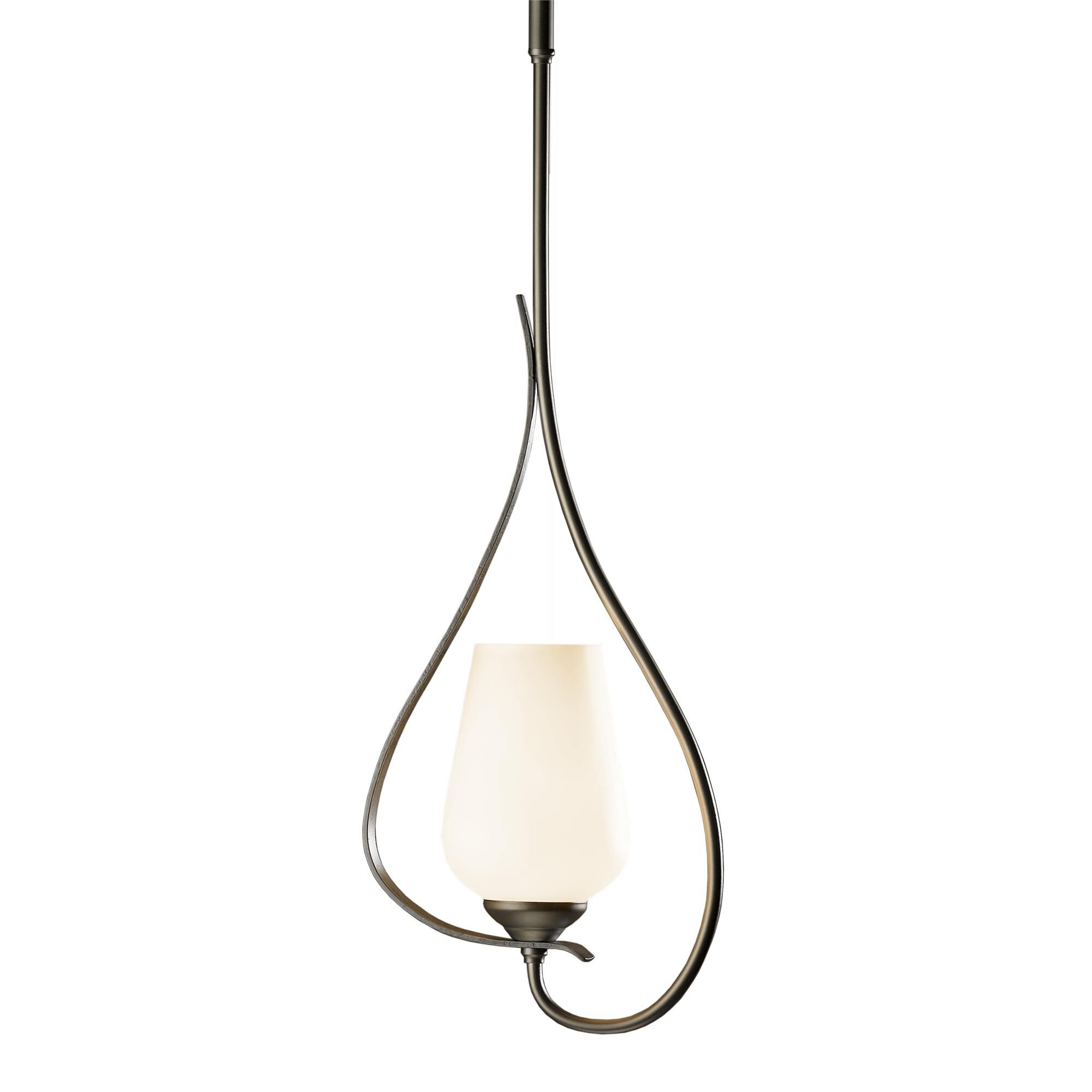 Shown in Dark Smoke finish and Opal glass