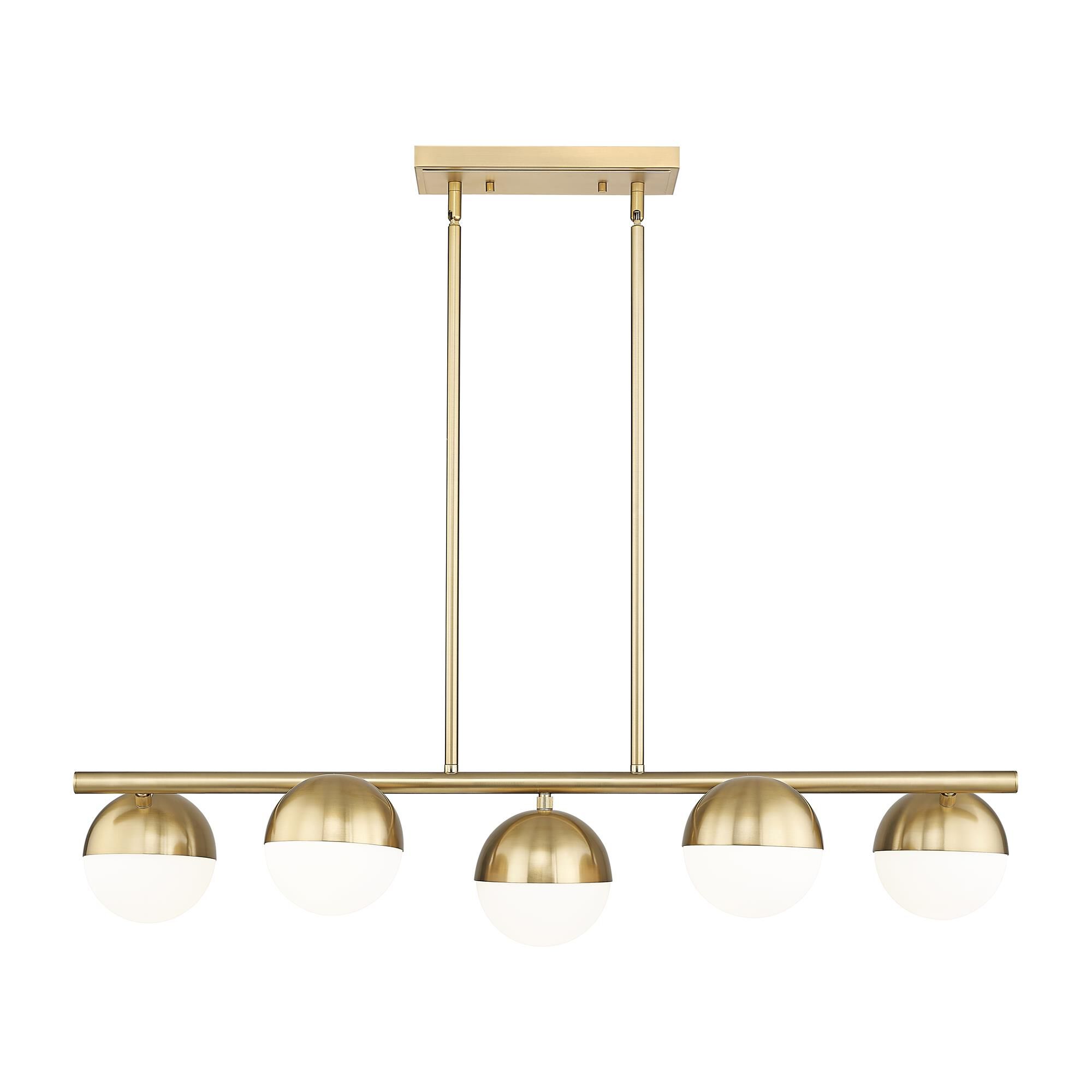 Shown in Modern Gold finish and Matte Opal glass and Matte Opal shade