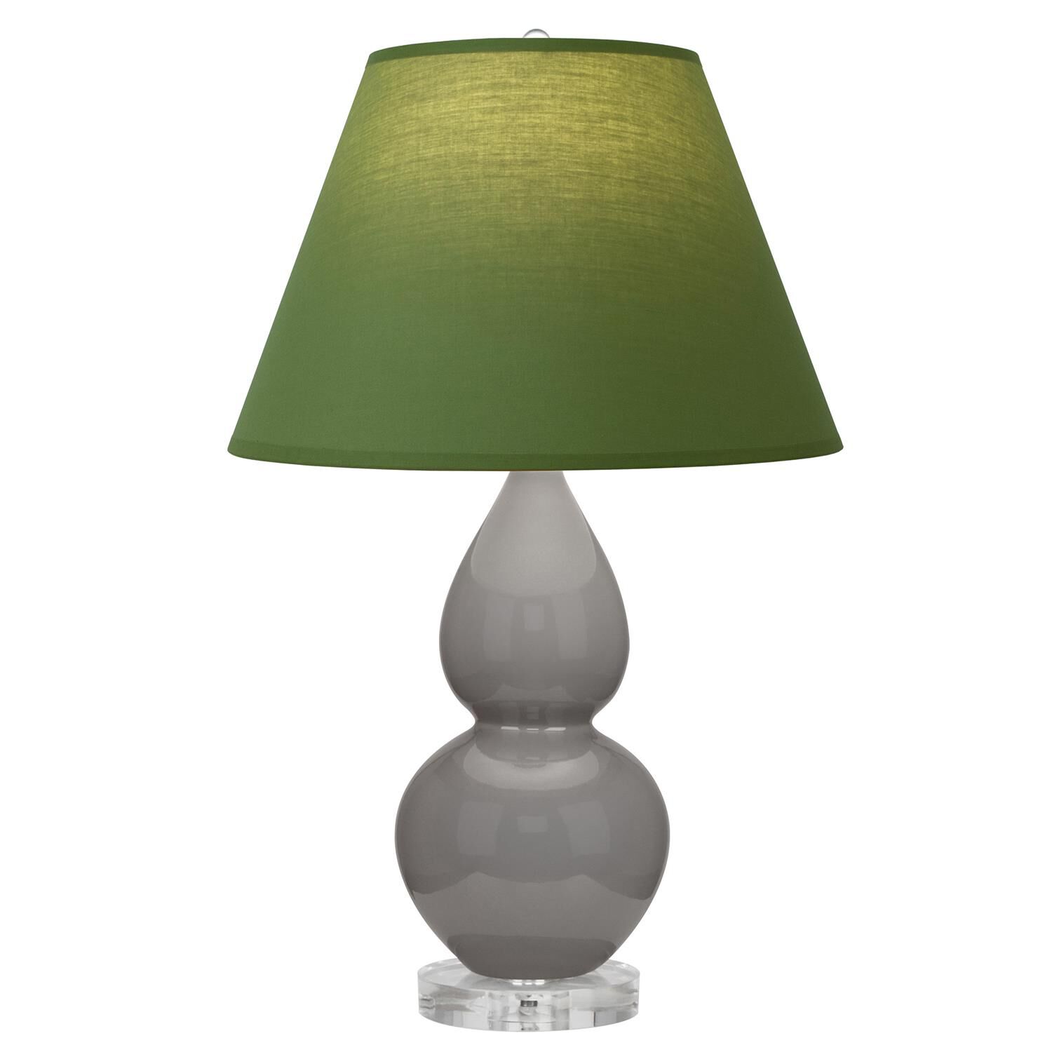 Shown in Smokey Taupe finish and Tea Green and Taupe shade and Lucite accent