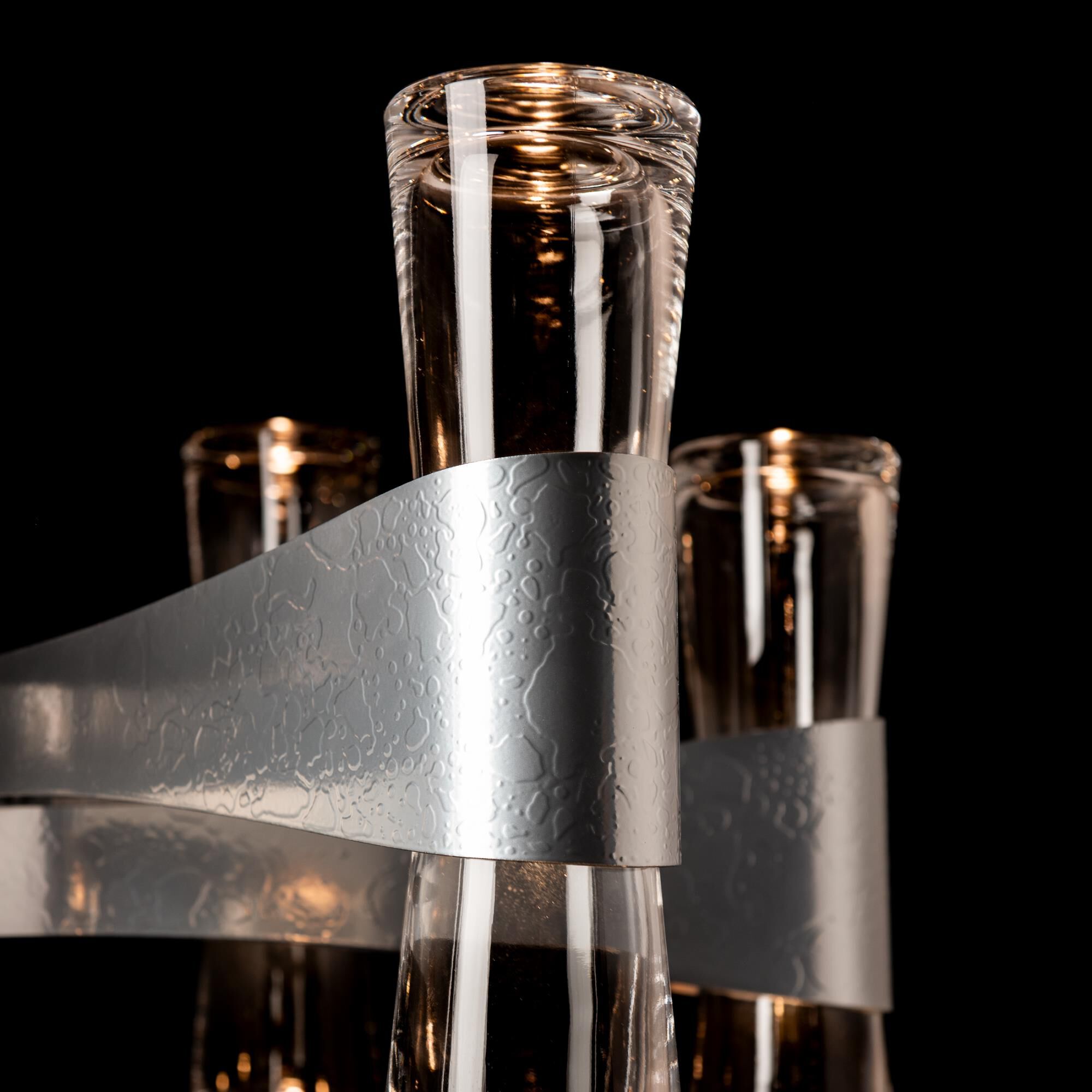 Shown in Sterling finish and Clear glass