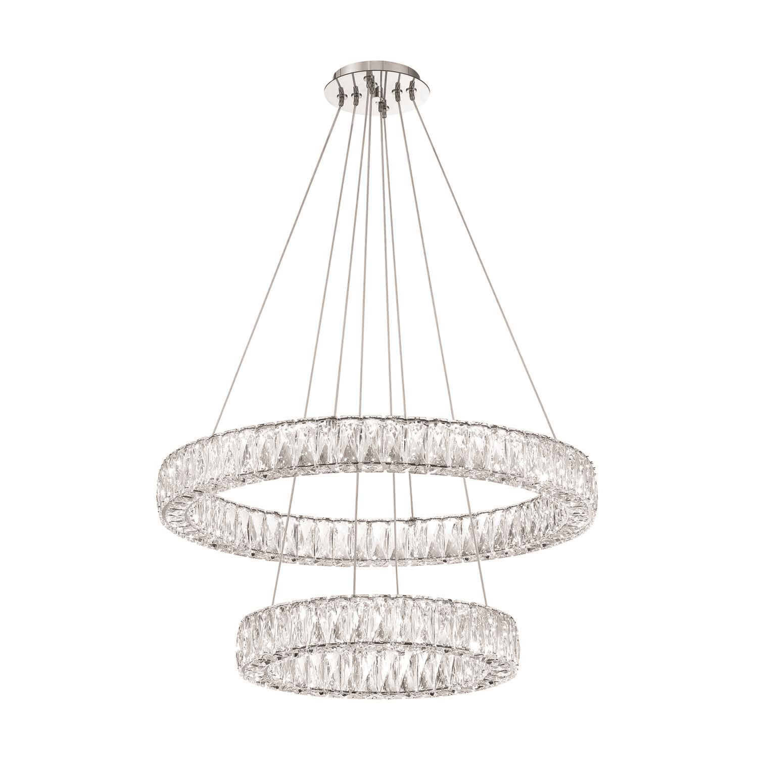 Shown in Polished Chrome finish and Clear Hand Cut crystal