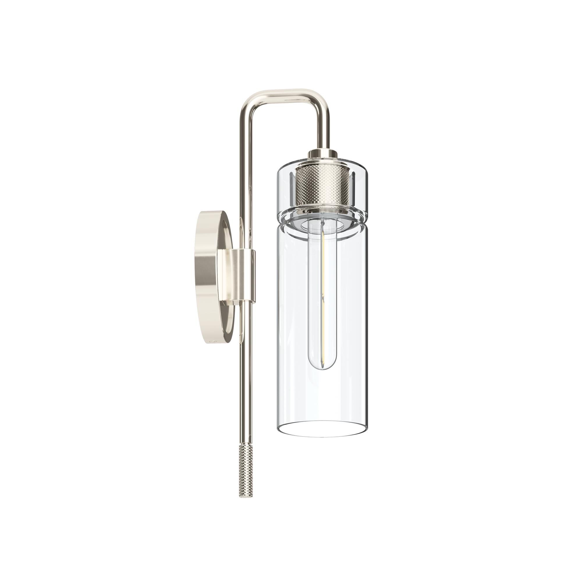 Shown in Polished Nickel finish and Clear glass