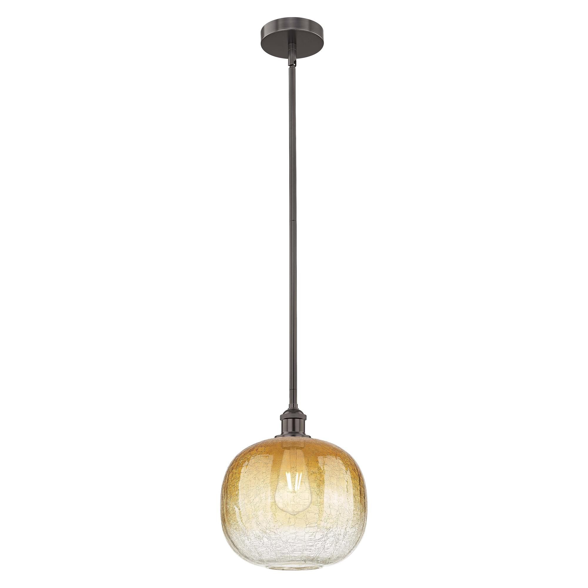 Shown in Oil Rubbed Bronze finish and Amber glass