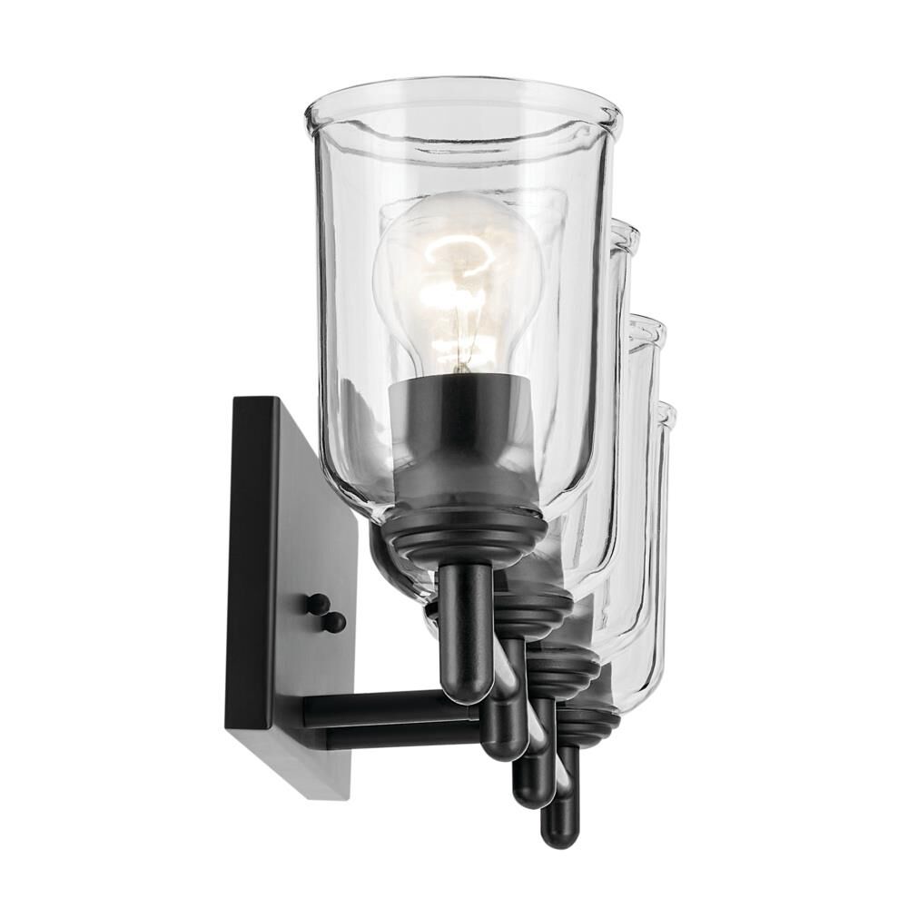 Shown in Black finish and Clear glass