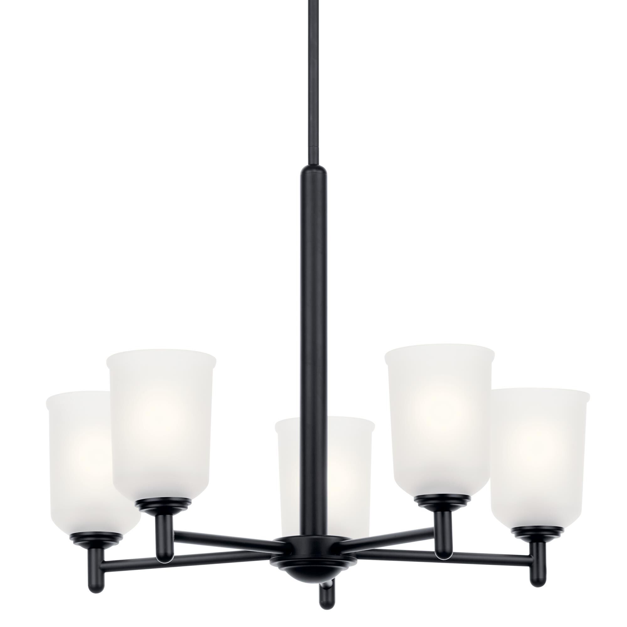 Shown in Black finish and Satin Etched glass