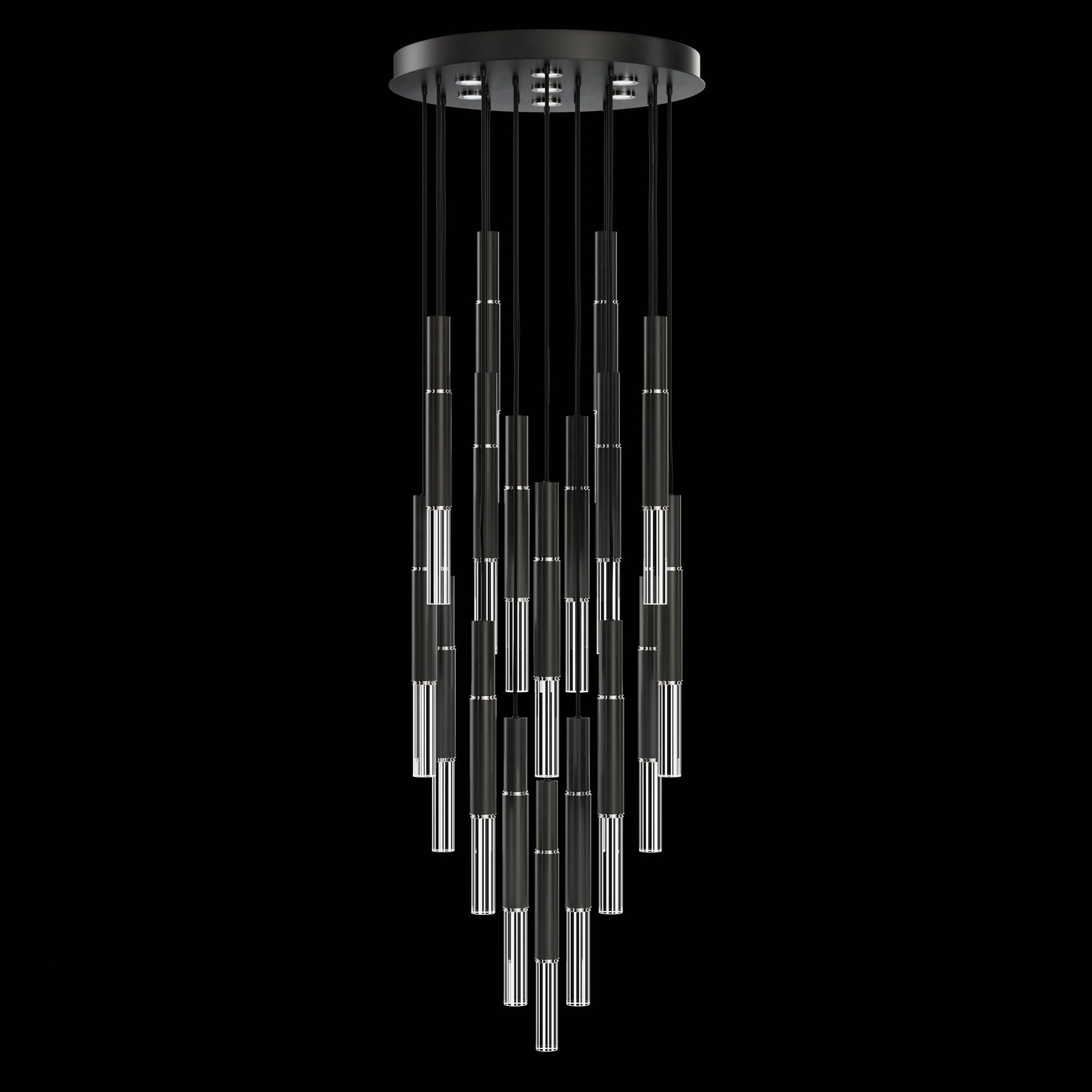 Shown in Black finish and True crystal and False glass