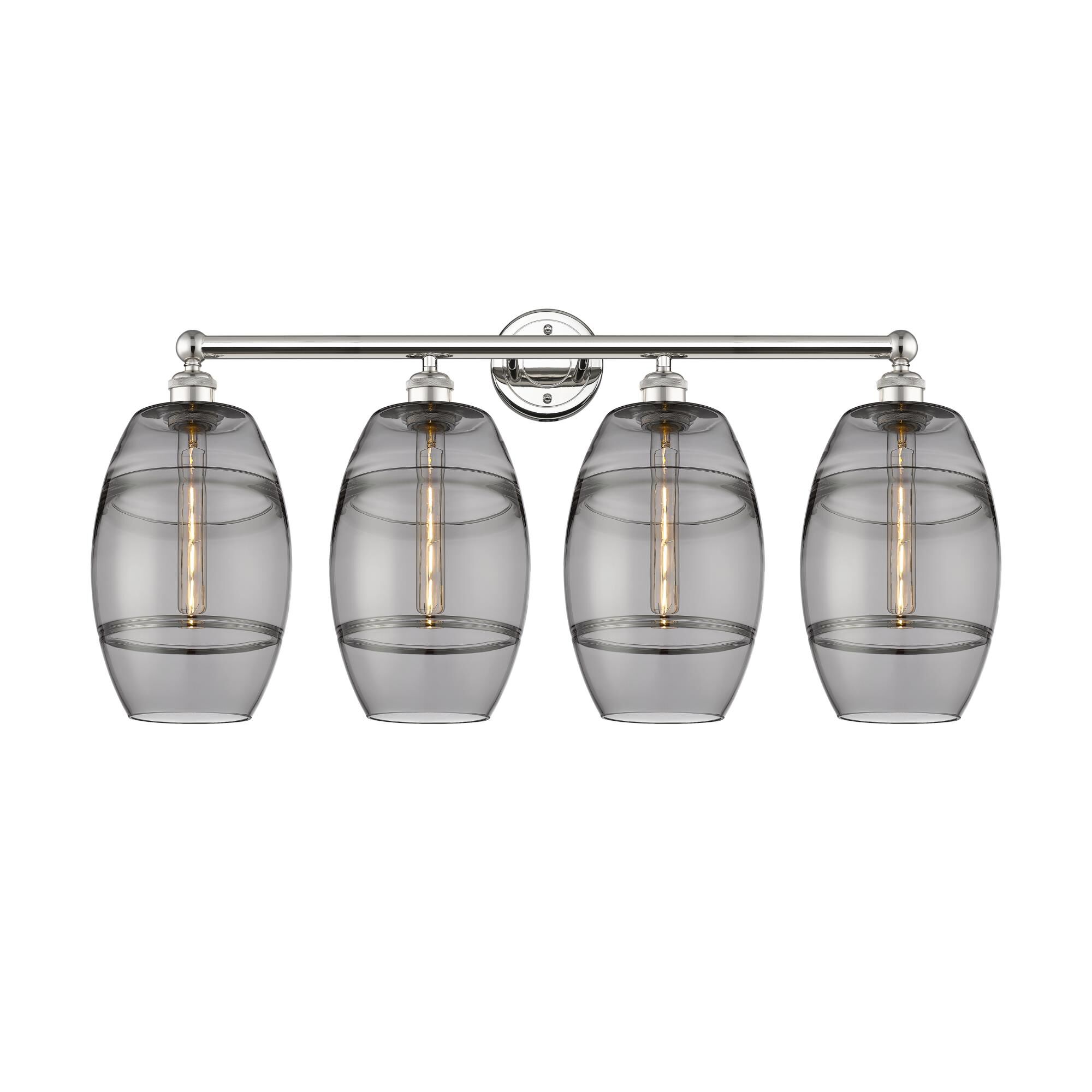 Shown in Polished Nickel finish and Light Smoke glass