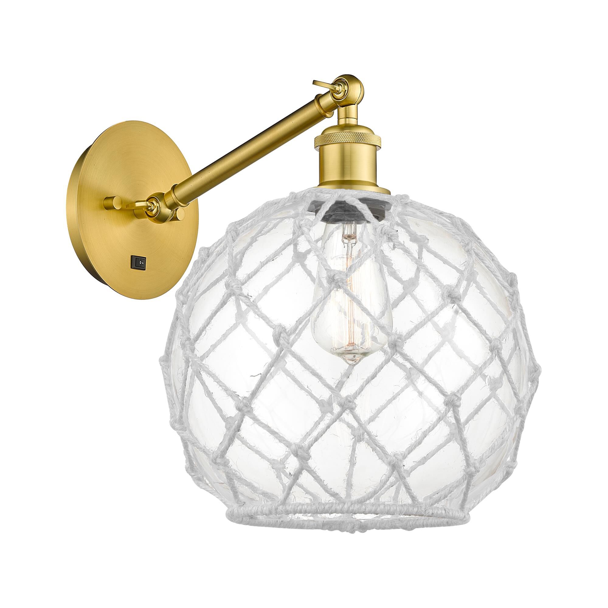 Bruno Marashlian Farmhouse Rope 10 Inch Wall Swing Lamp by Innovations Lighting
