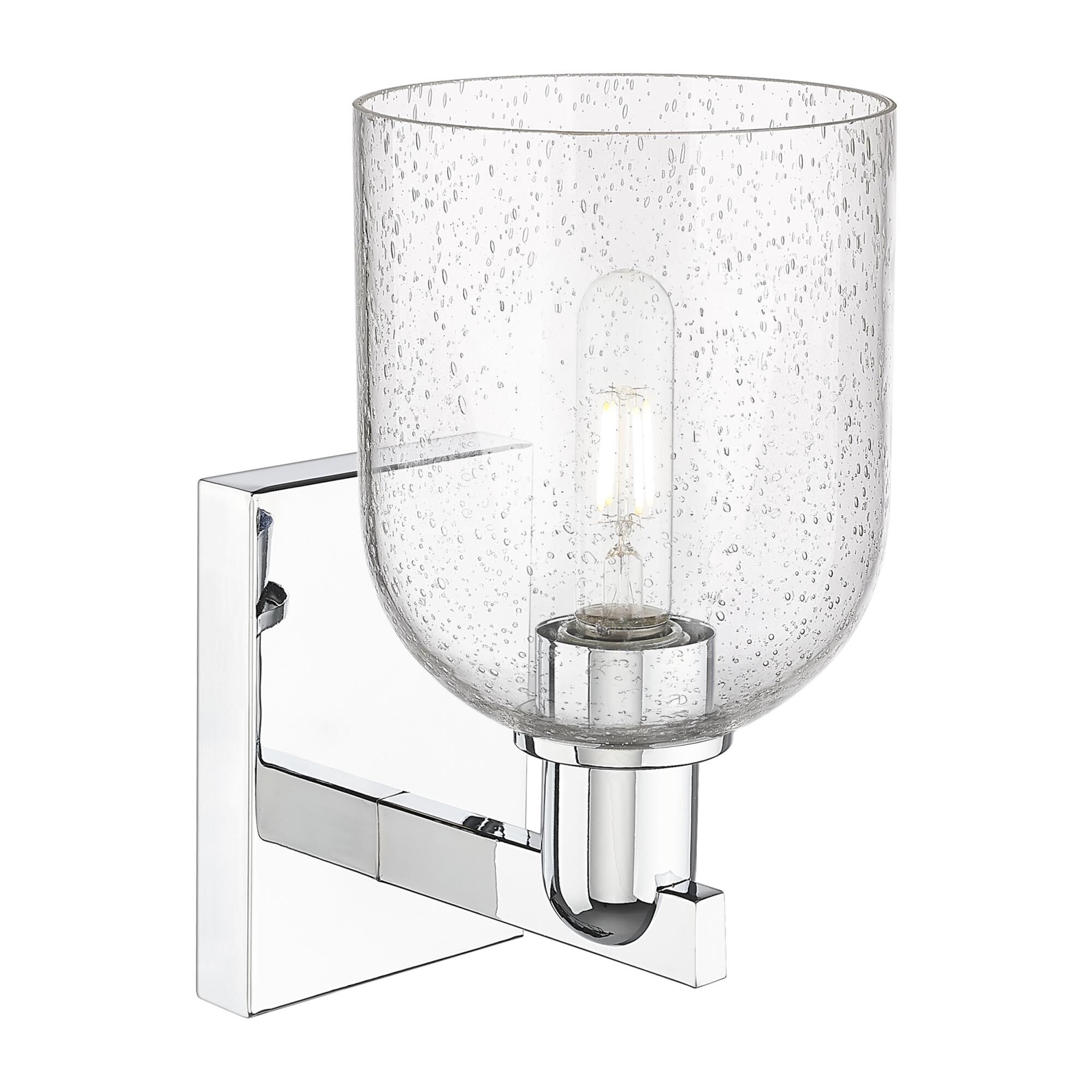 Shown in Polished Chrome finish and Seedy glass