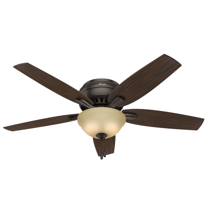 Newsome 52 Inch Flush Mount Fan with Light Kit by Hunter Fan