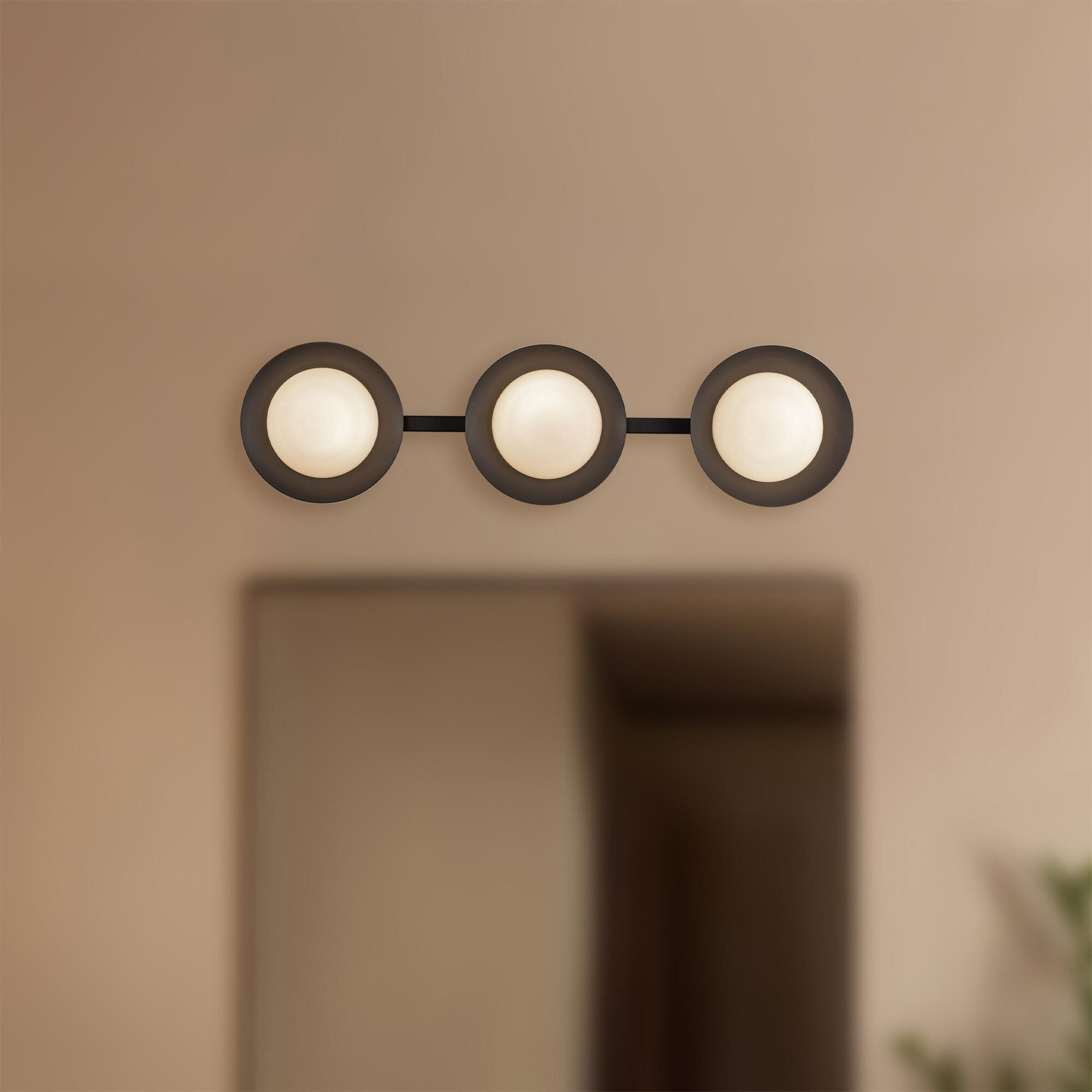 Shown in Black finish and Opal glass