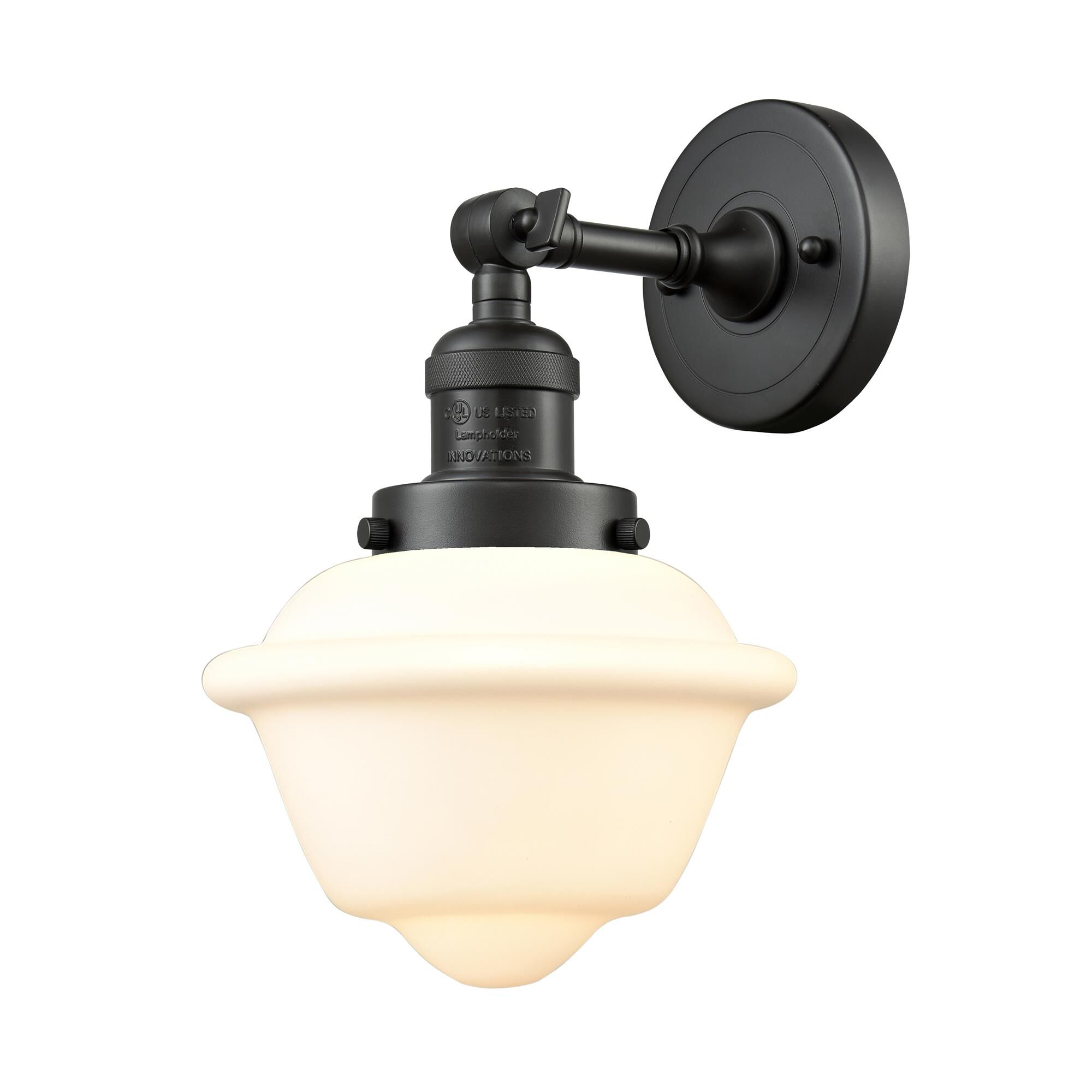 Shown in Oil Rubbed Bronze finish and Matte White Cased glass