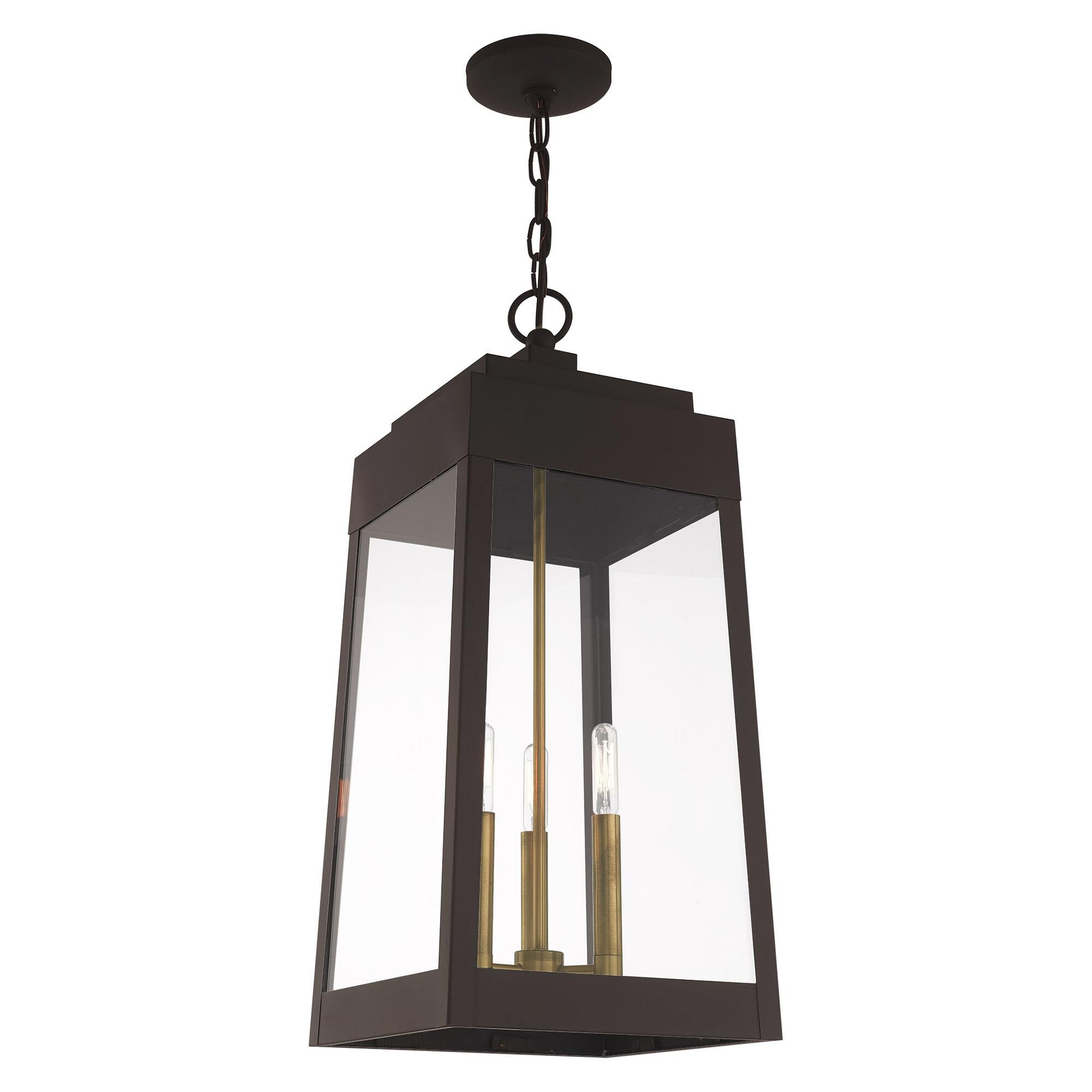 Oslo 24 Inch Tall 3 Light Outdoor Hanging Lantern by Livex Lighting