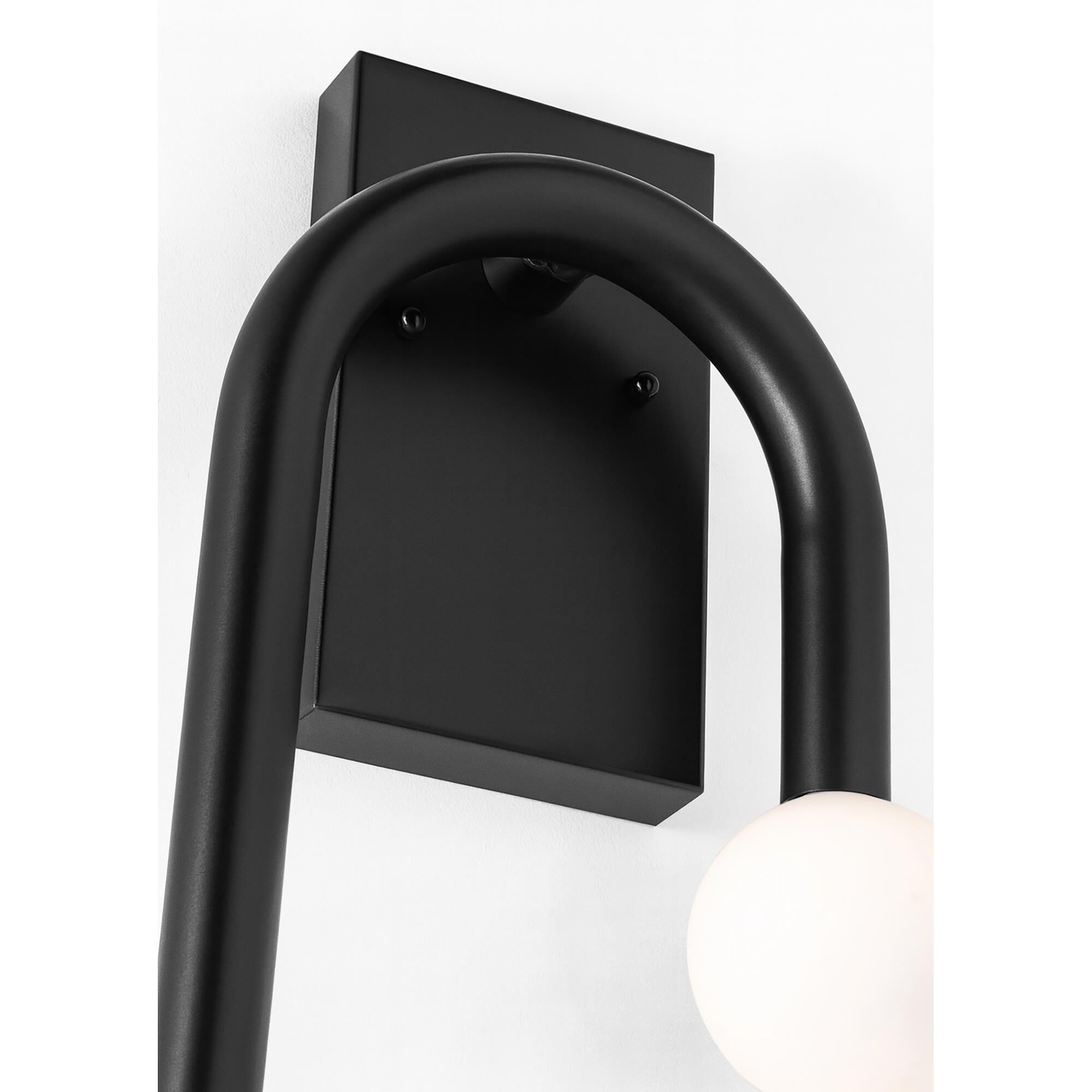 Shown in Black finish and White glass