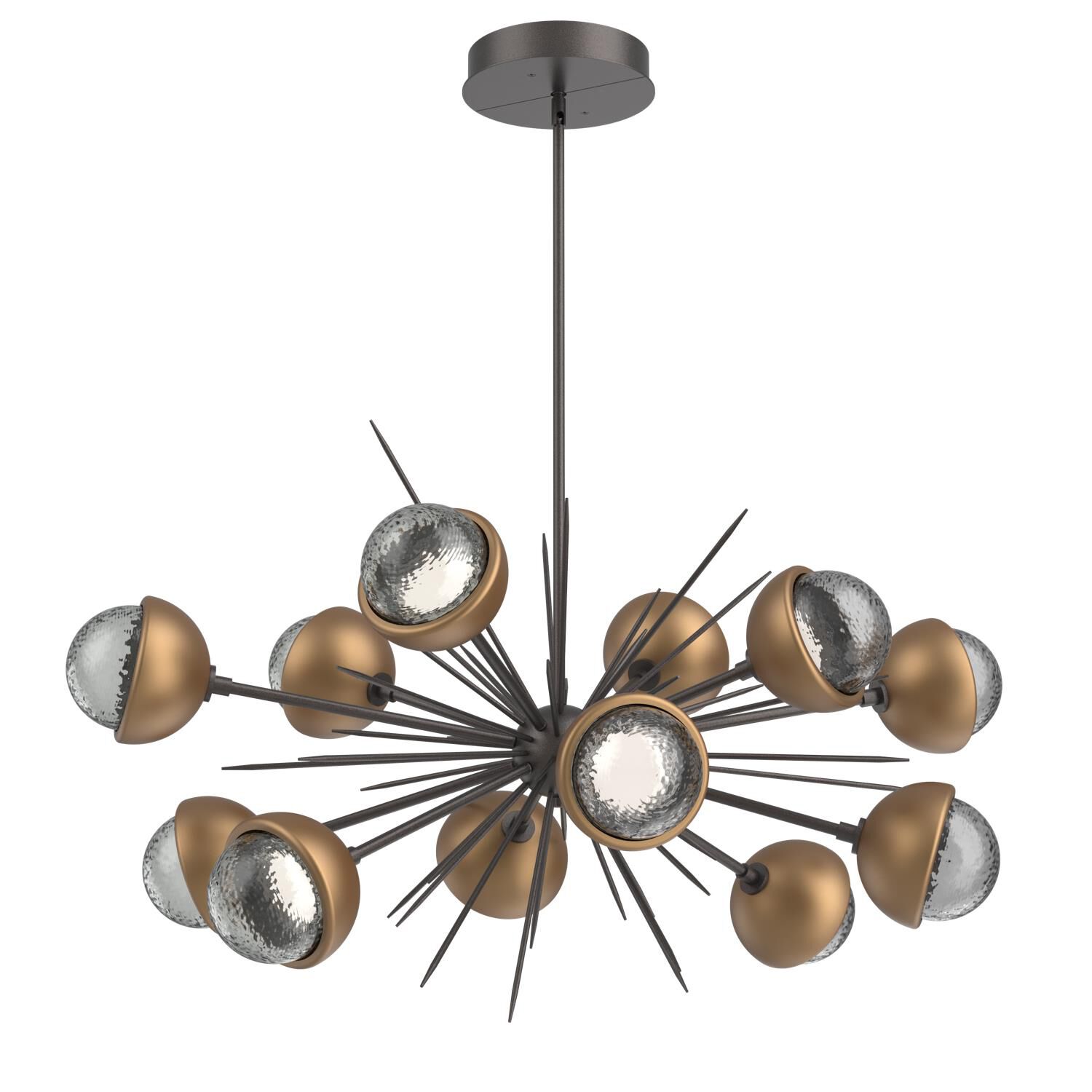 Shown in Graphite finish and Smoke glass and Novel Brass accent
