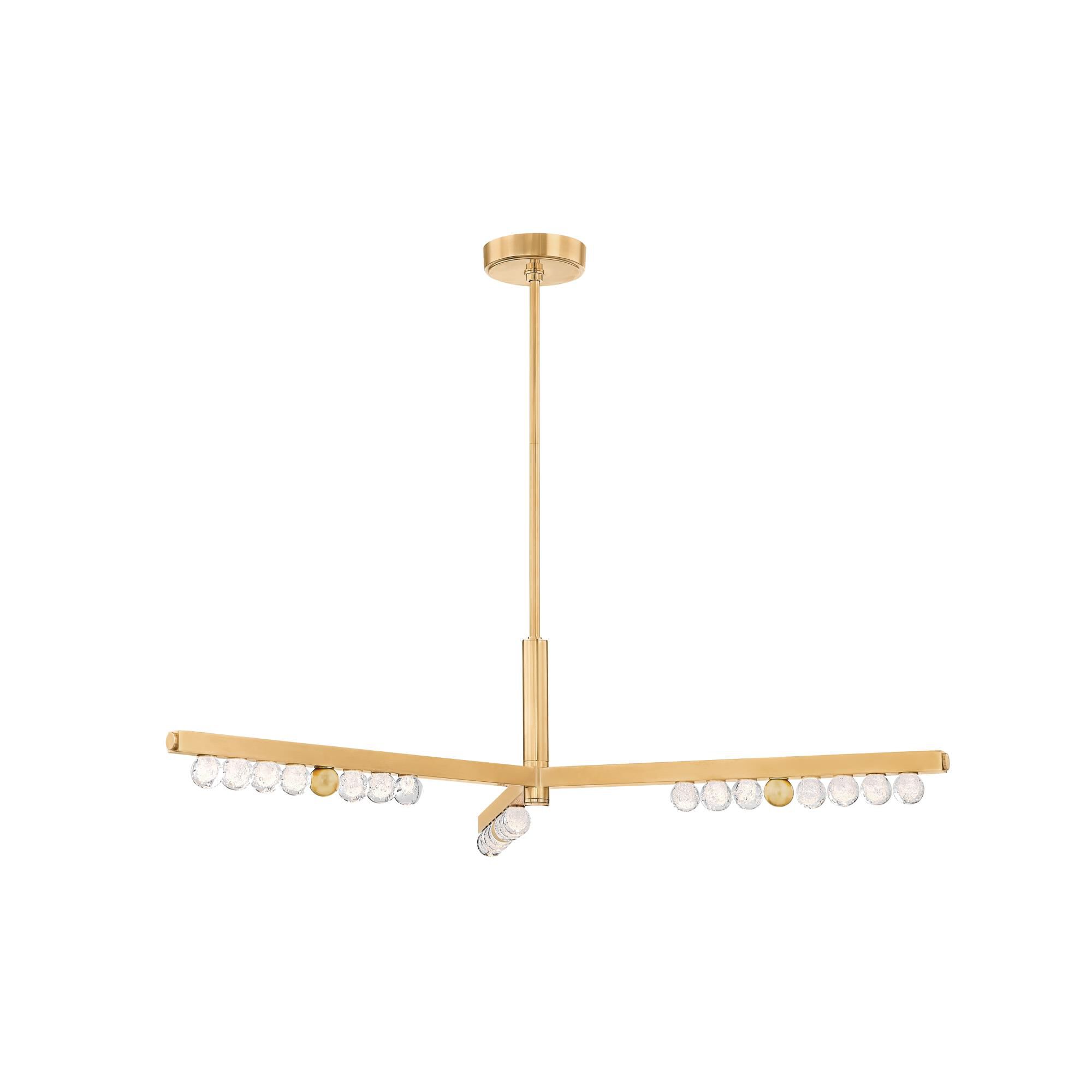 Shown in Vintage Brass finish and Clear Crystal glass