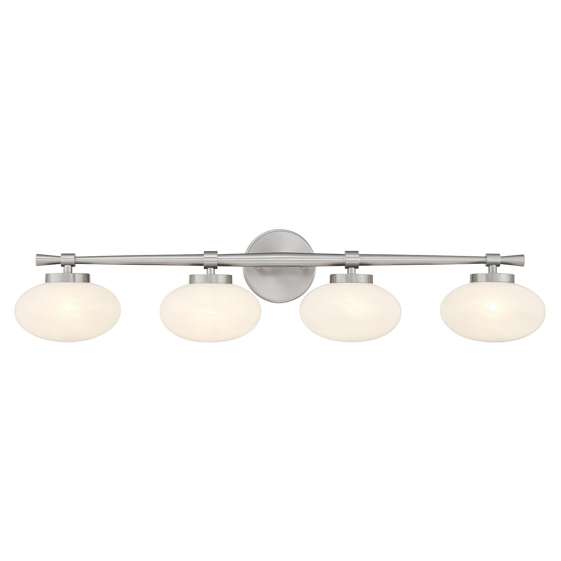 Shown in Satin Nickel finish and Strie shade