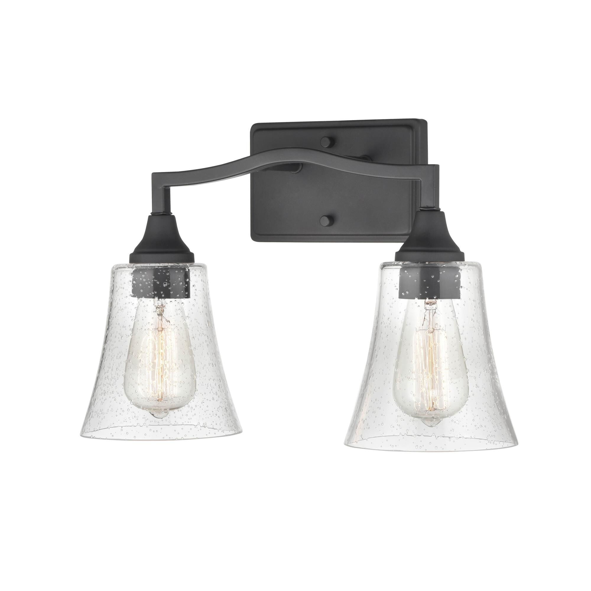 Shown in Matte Black finish and Clear Seeded glass