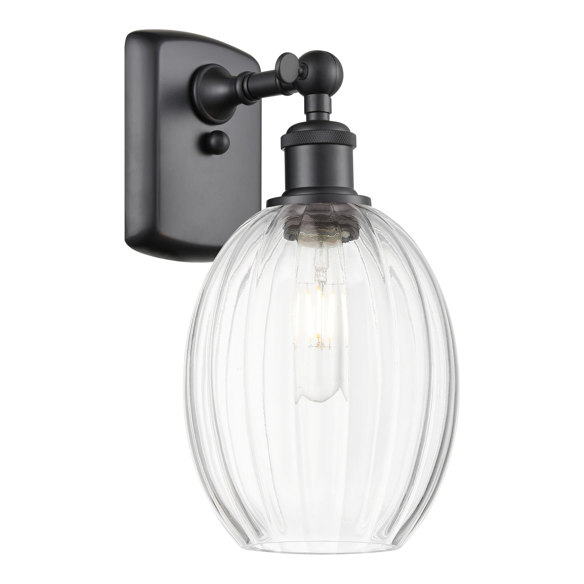 Shown in Matte Black finish and Clear glass