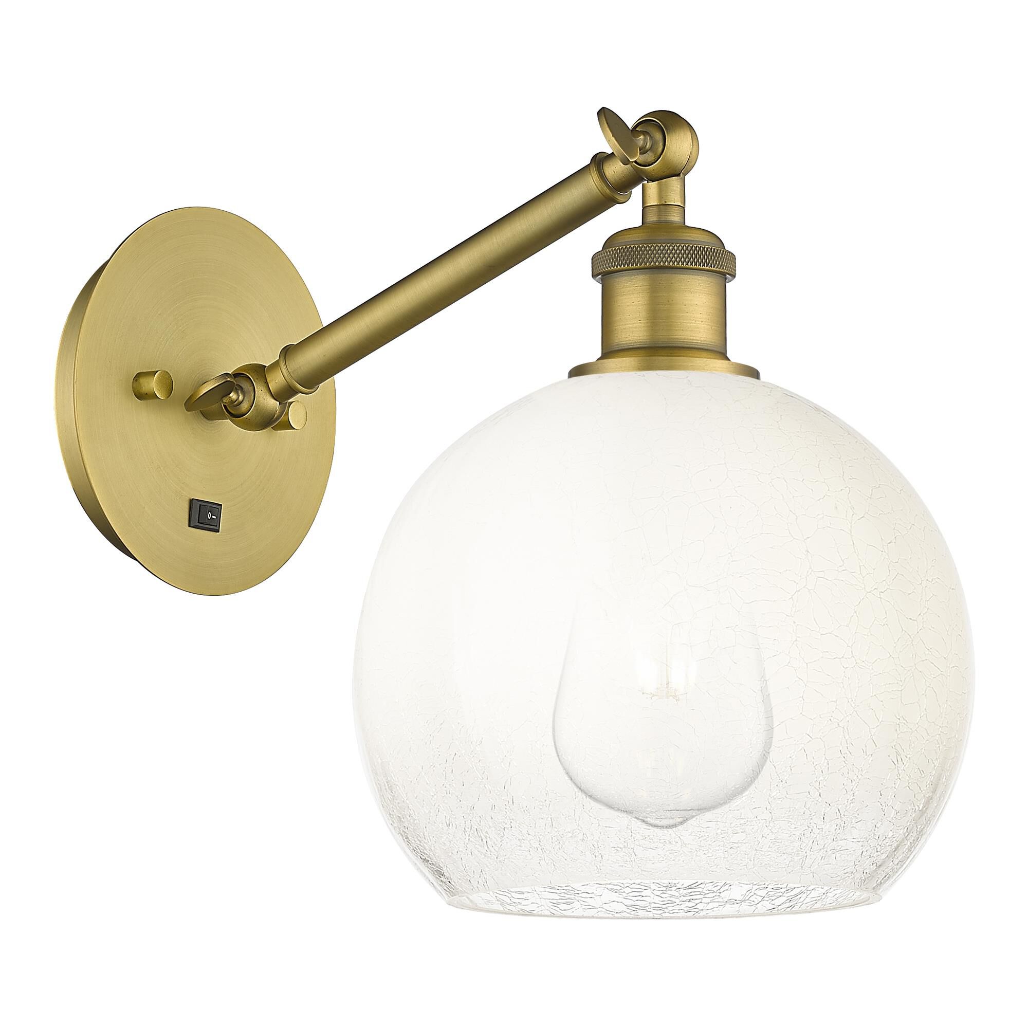 Shown in Brushed Brass finish and Opal glass