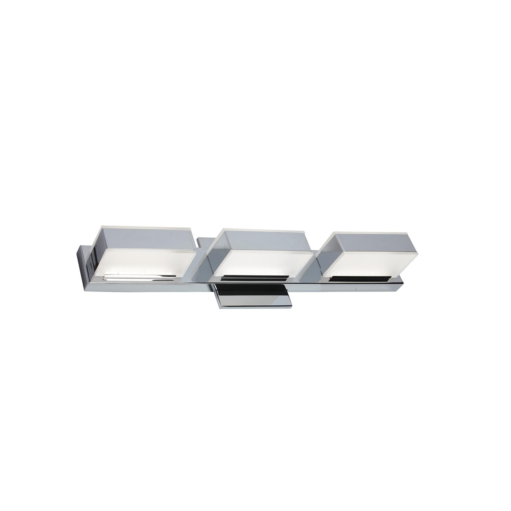 Shown in Polished Chrome and White finish and White Acrylic Rectangle glass