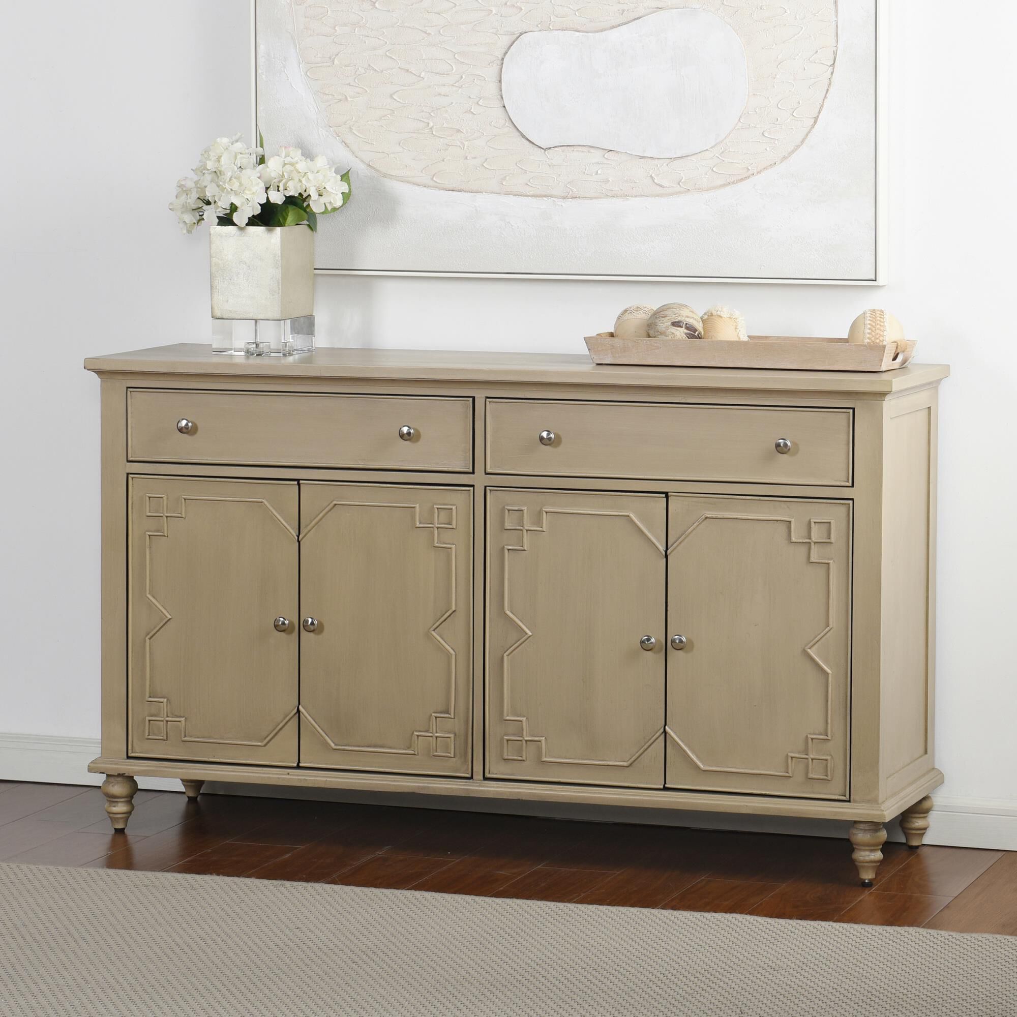 Shown in Beige Brushed and Silver finish