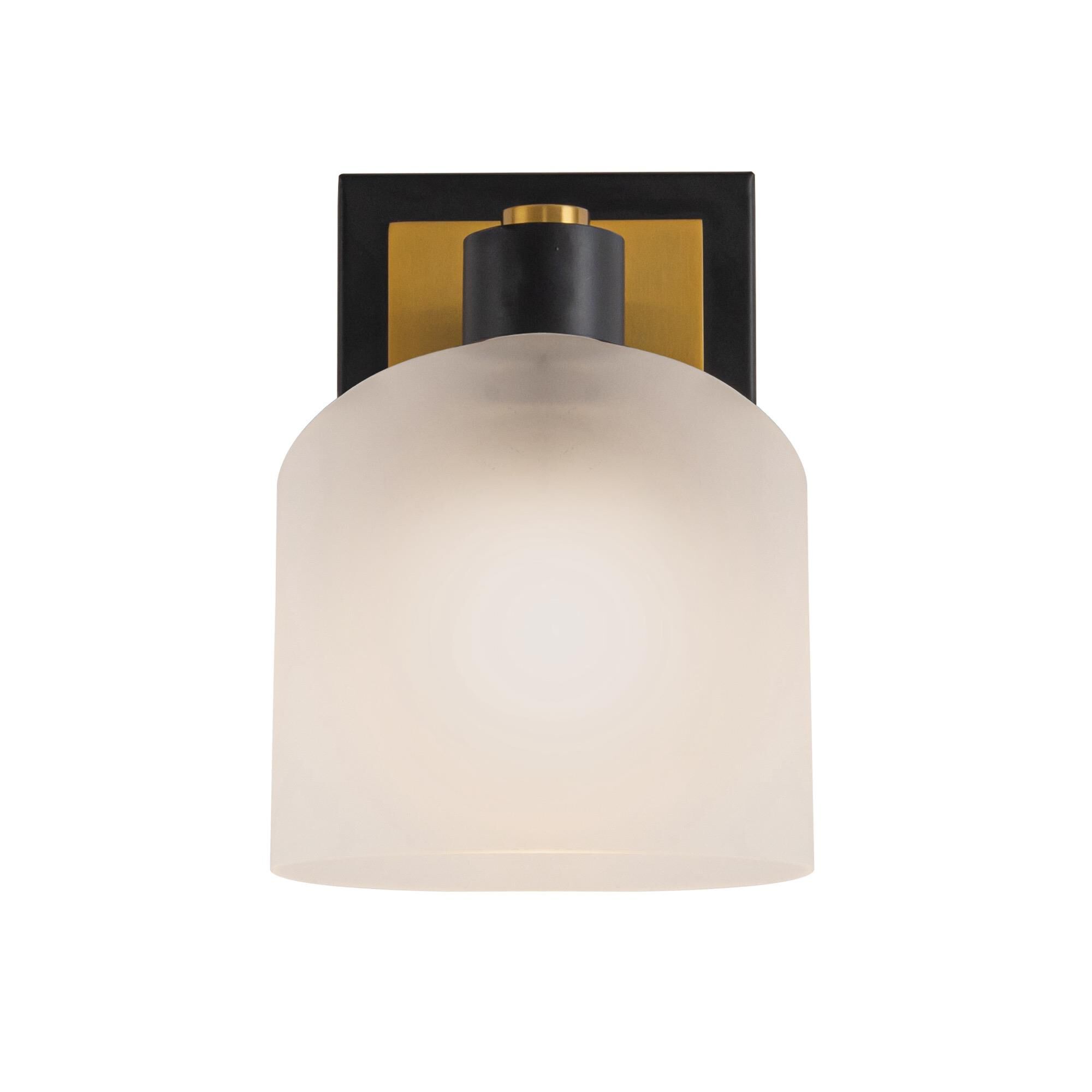 Shown in Black And Brushed Brass finish and Glass shade
