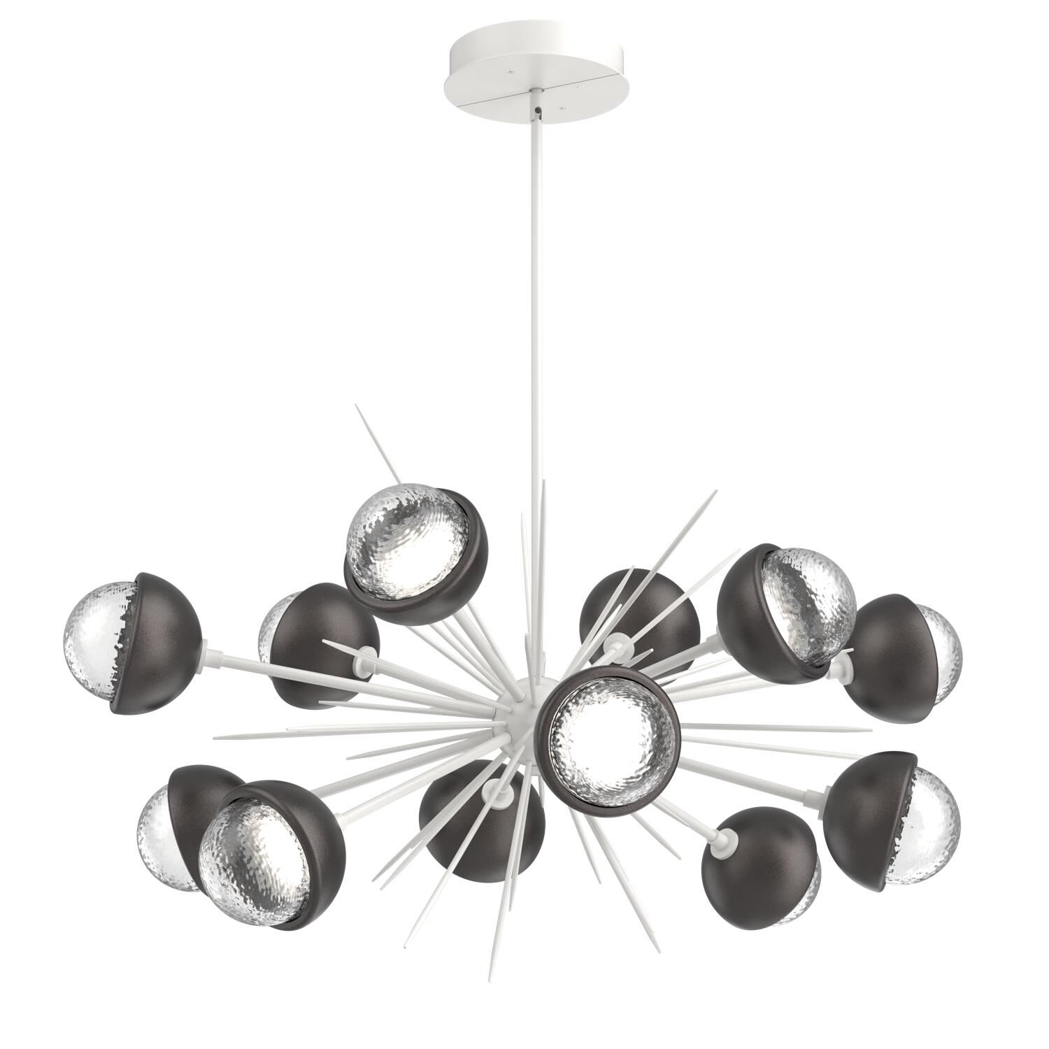 Shown in Salt White finish and Clear glass and Graphite accent
