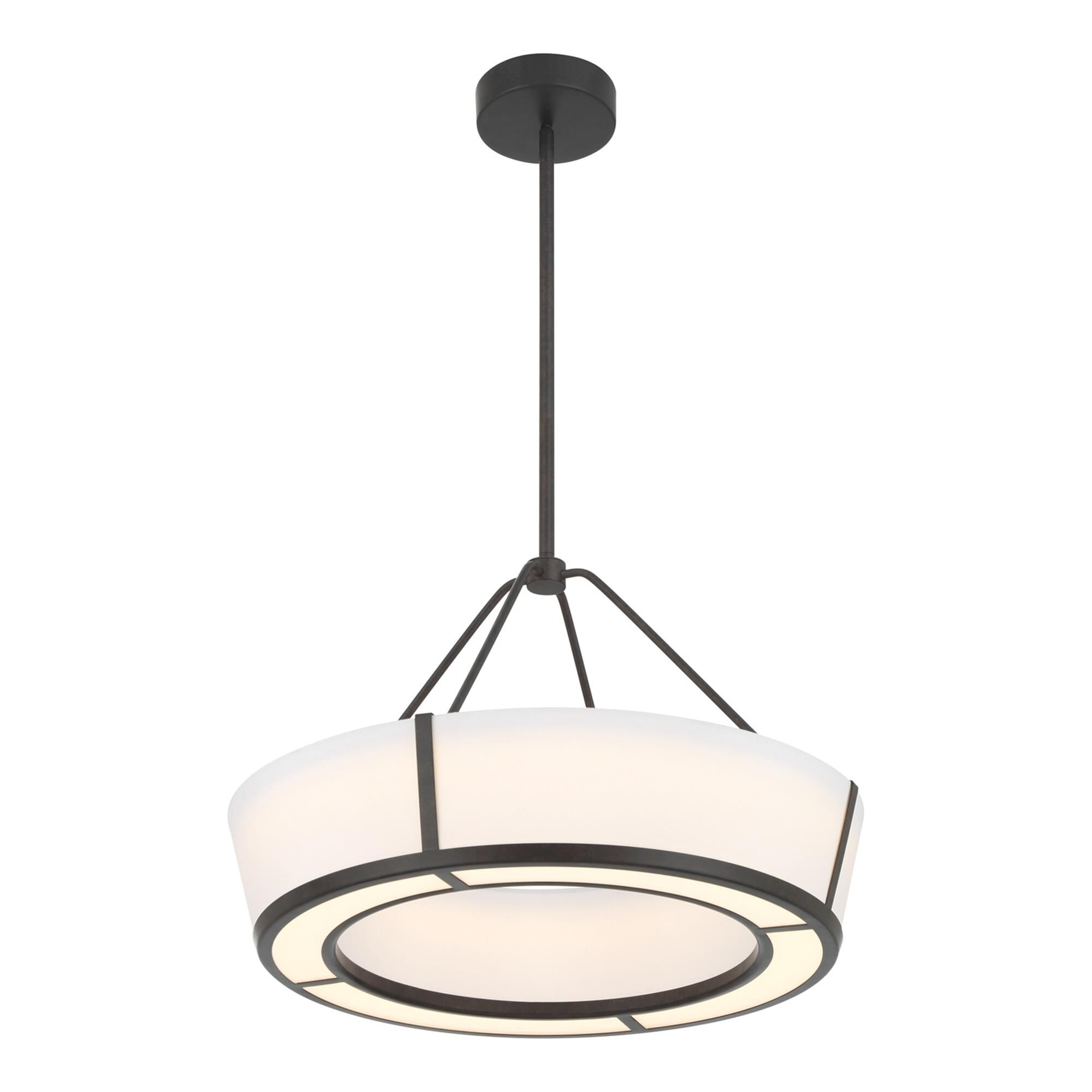 Shown in Charcoal Bronze finish and Fabric glass and Fabric shade