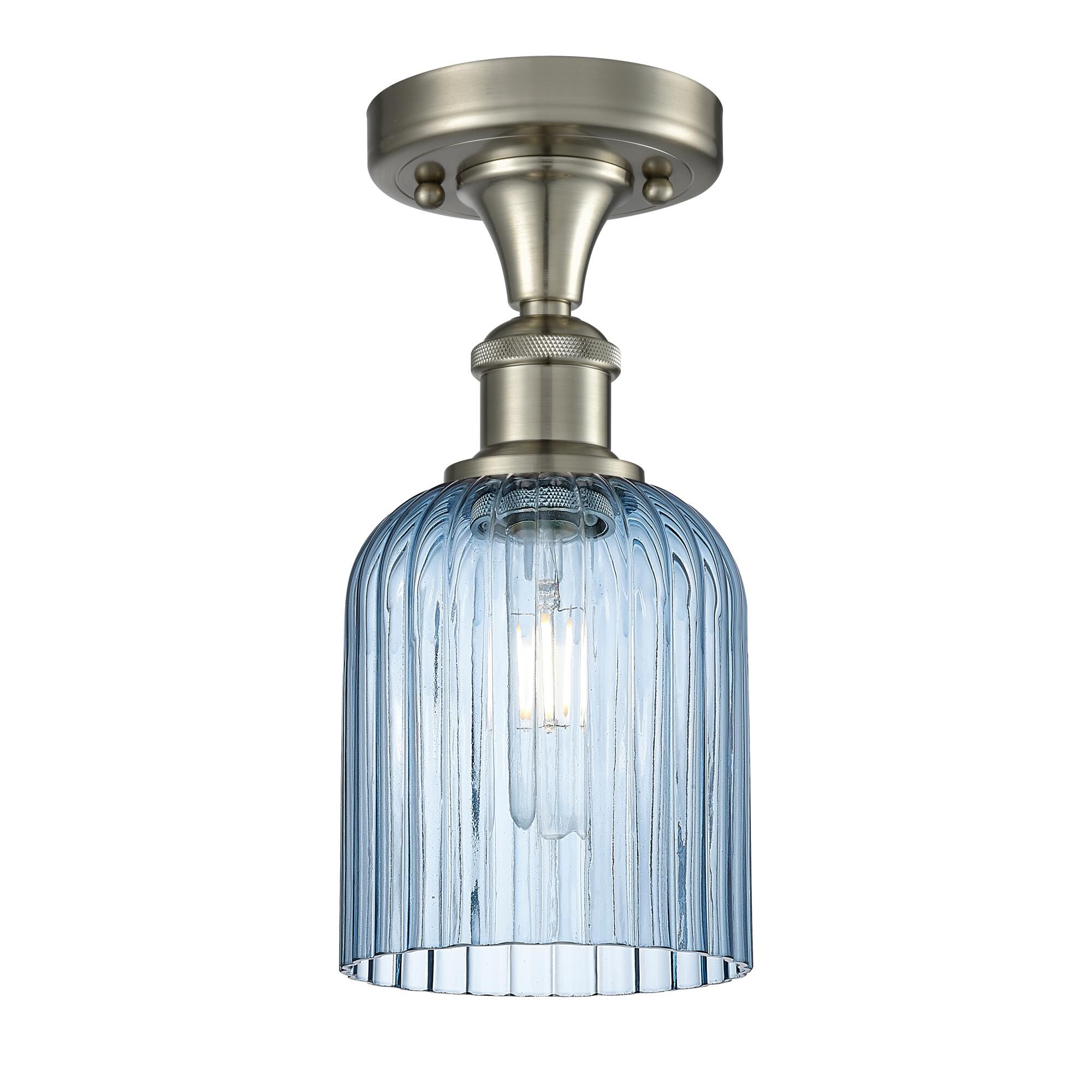 Shown in Satin Nickel finish and Princess Blue shade