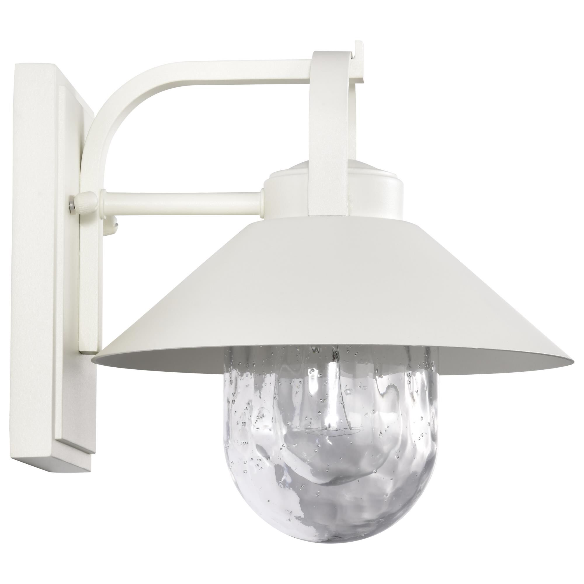 Shown in White finish and Clear Seeded glass