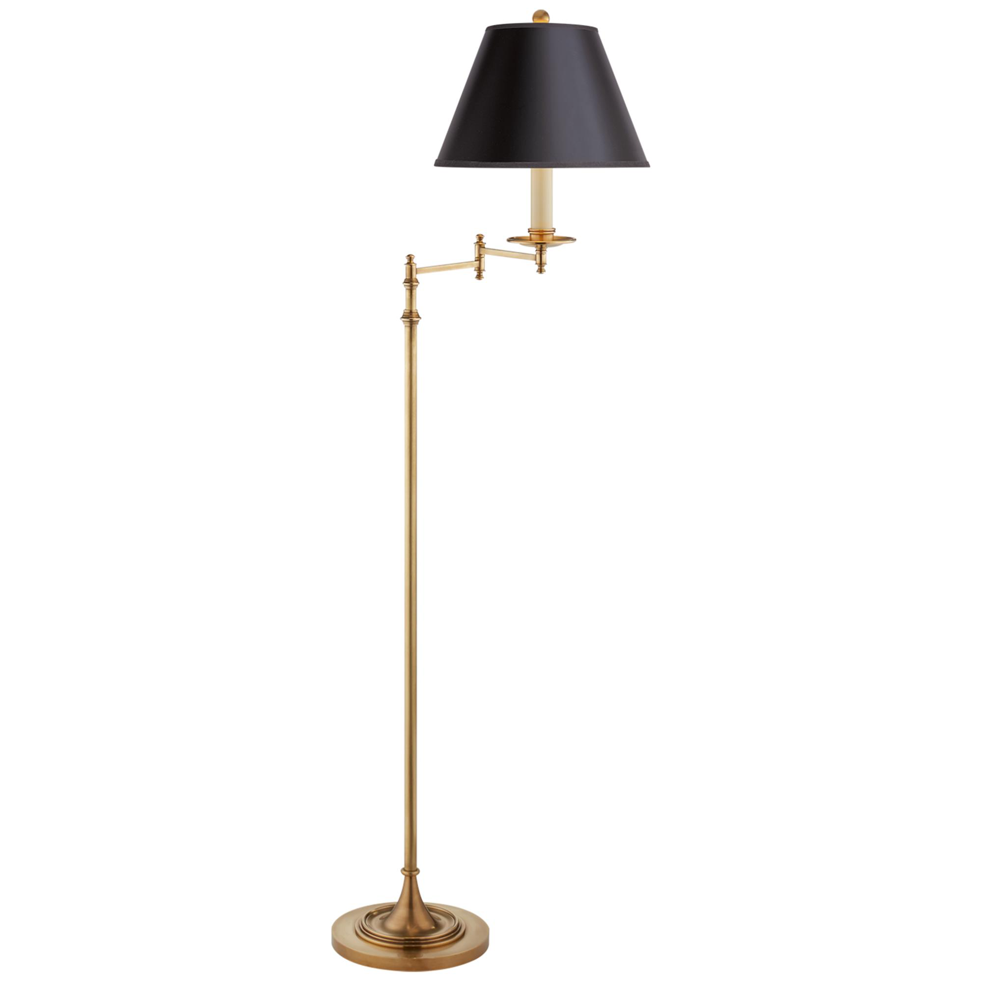 Shown in Antique-Burnished Brass finish and Black shade
