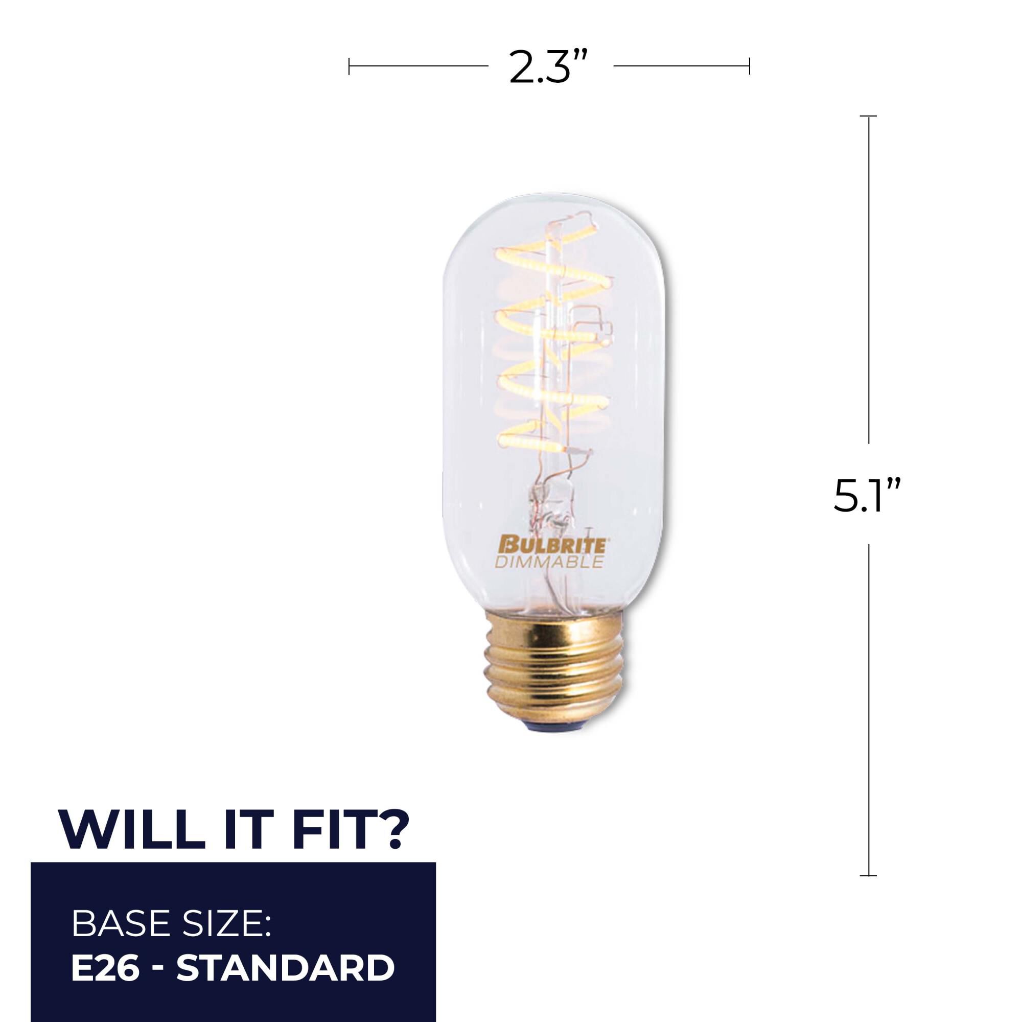 Dimmable 4 Watt 2200K T14 LED Light Bulb by Bulbrite