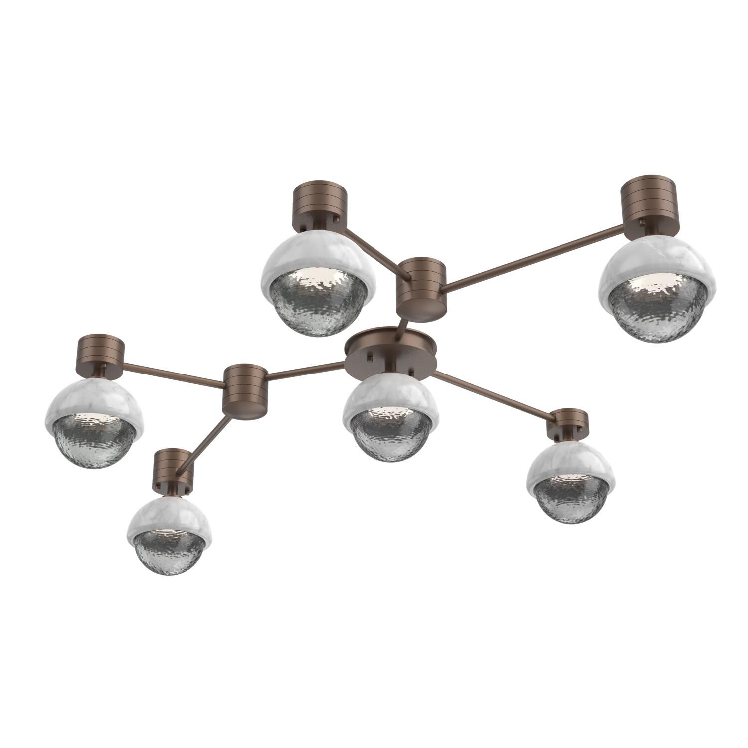 Shown in Burnished Bronze finish and Smoke glass and White Marble accent
