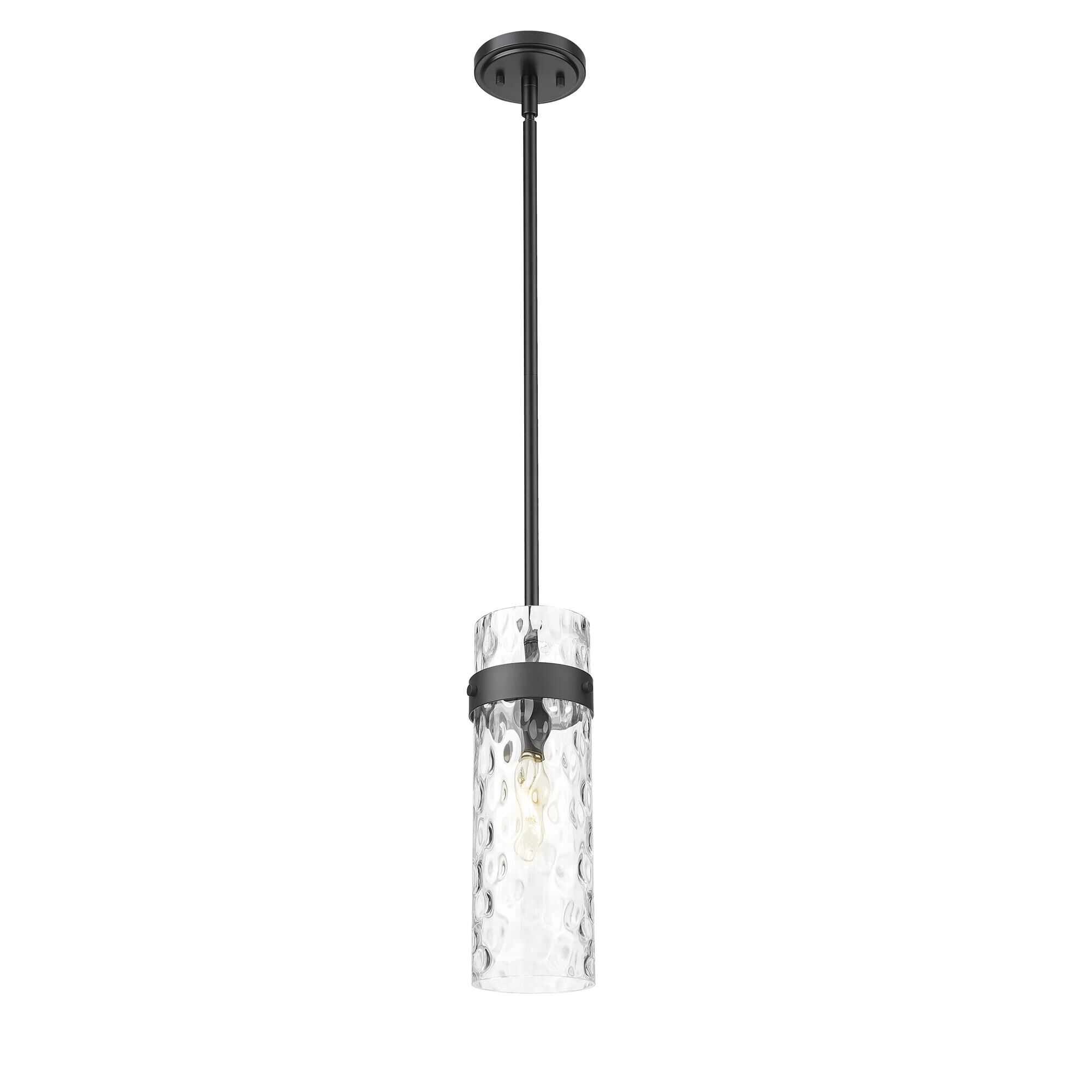 Shown in Matte Black finish and Clear Water glass and Clear Water shade