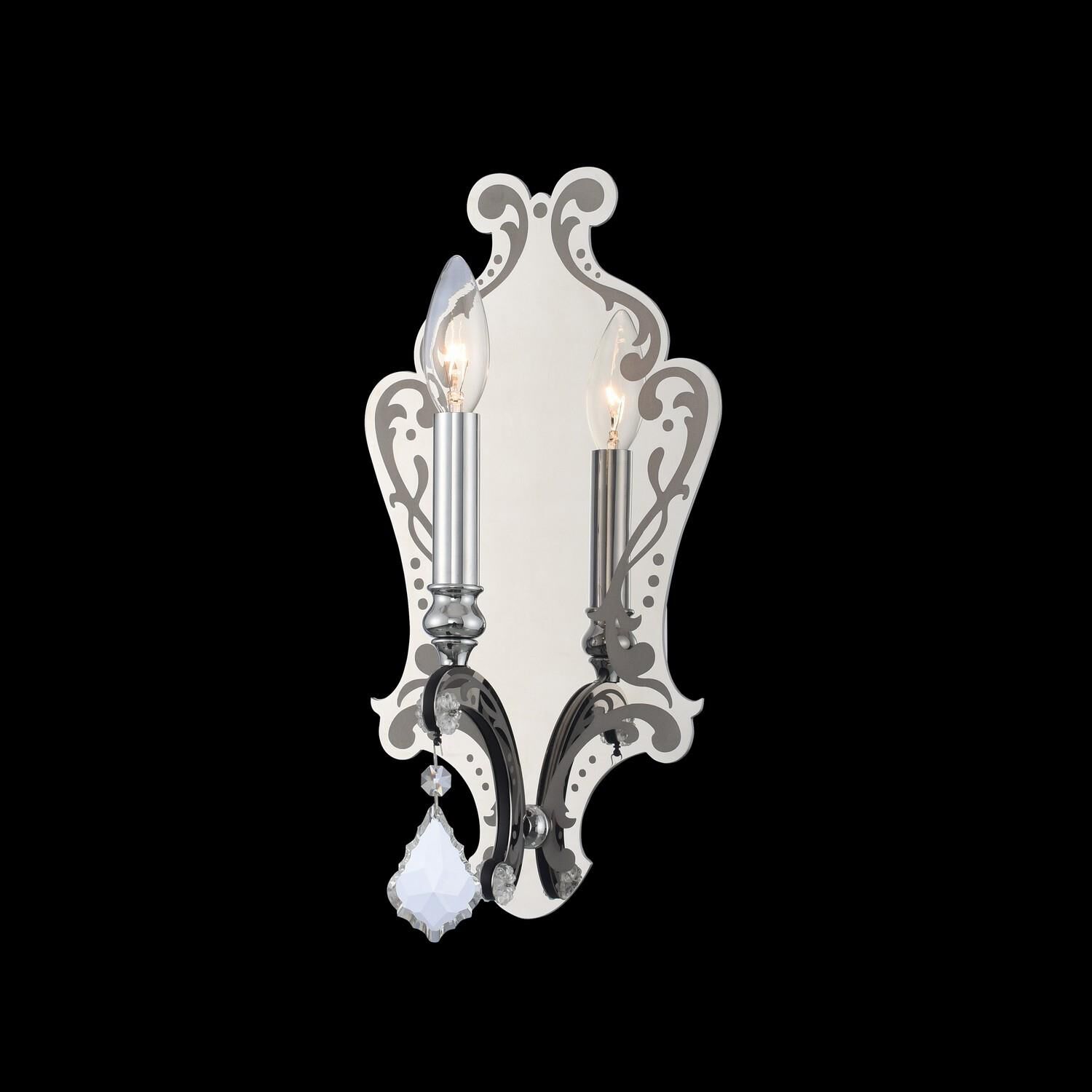 Shown in Matte Black W/Polished Stainless Steel finish and Firenze Clear crystal 