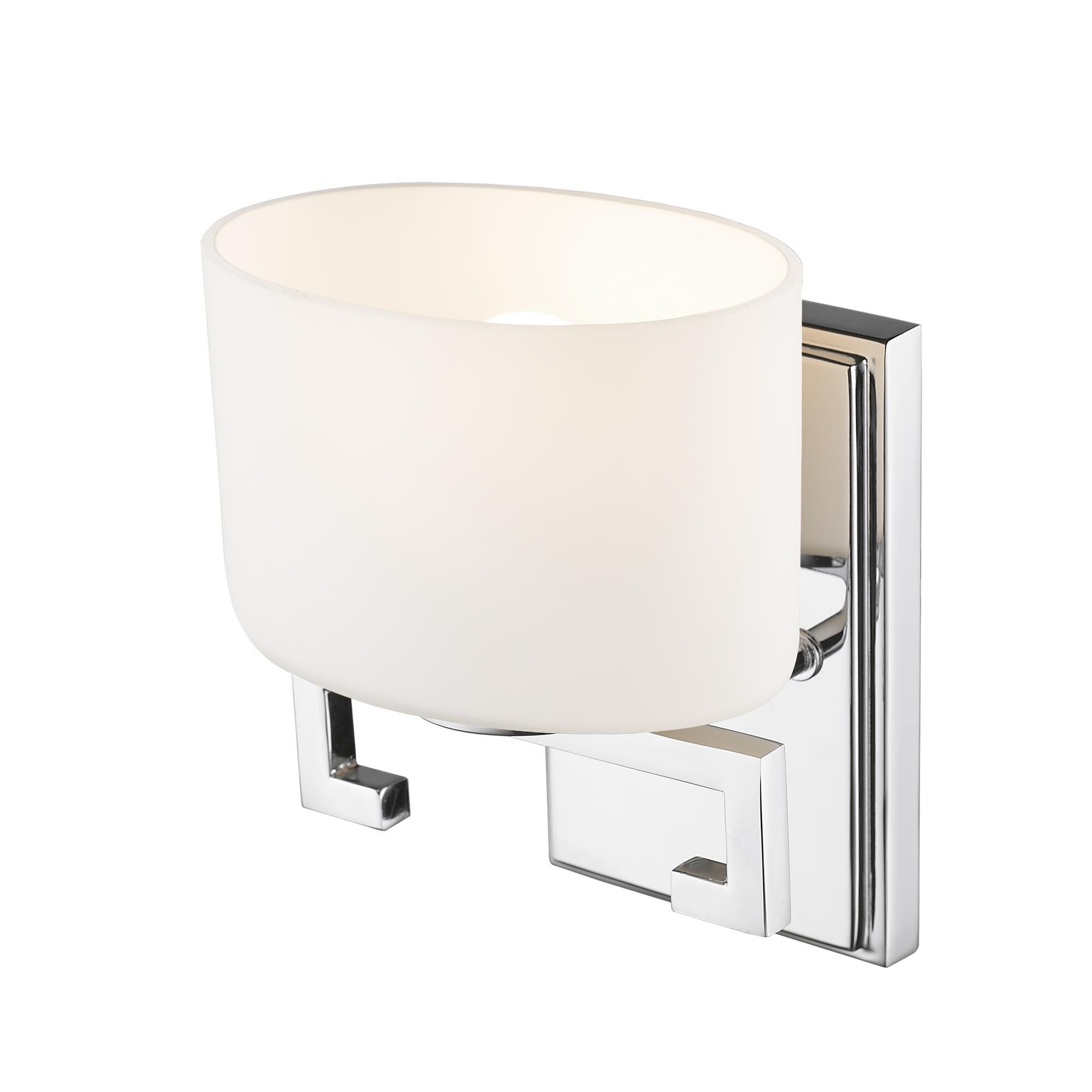 Shown in Chrome finish and Glass shade