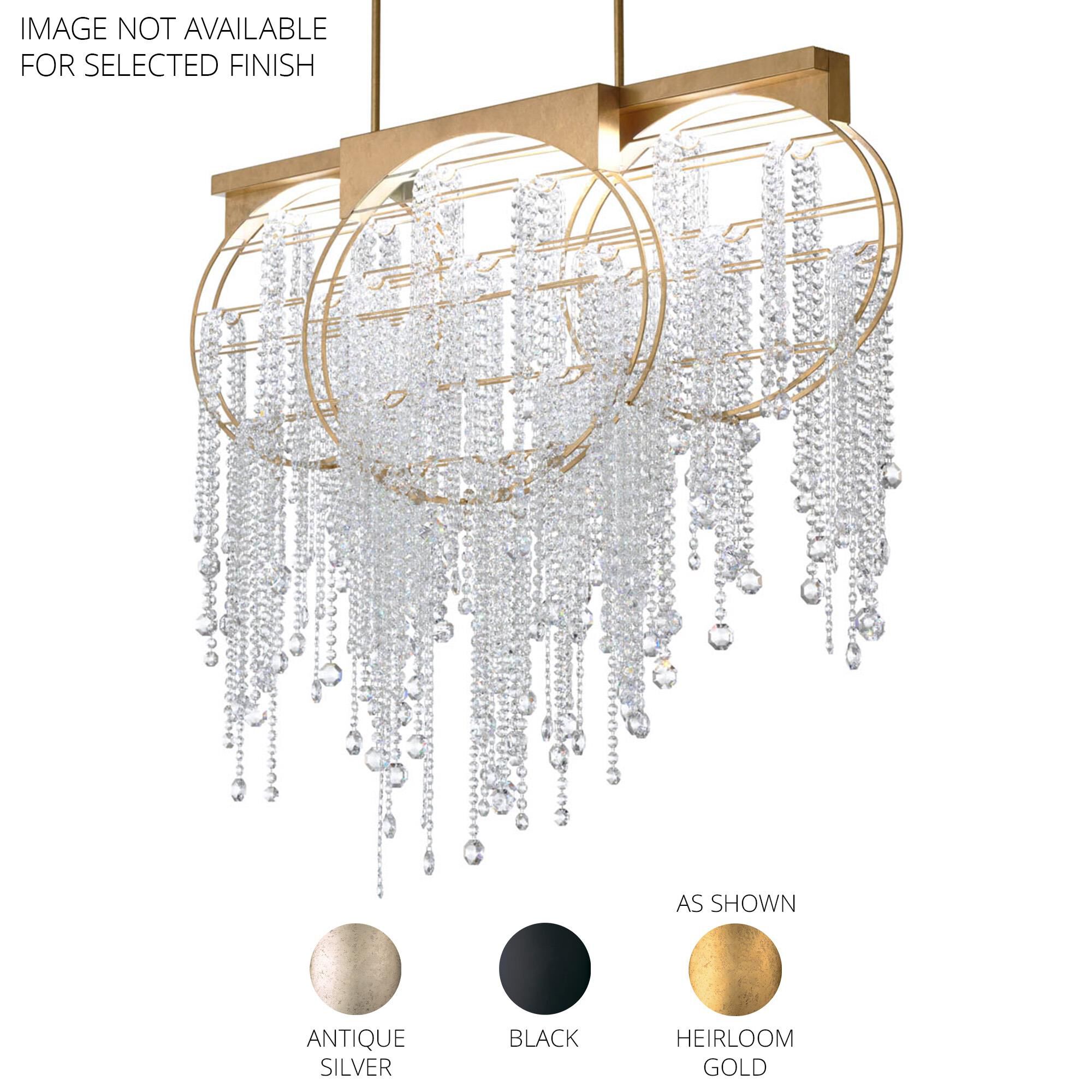 Shown in Antique Silver finish and Radiance crystal and Crystal glass