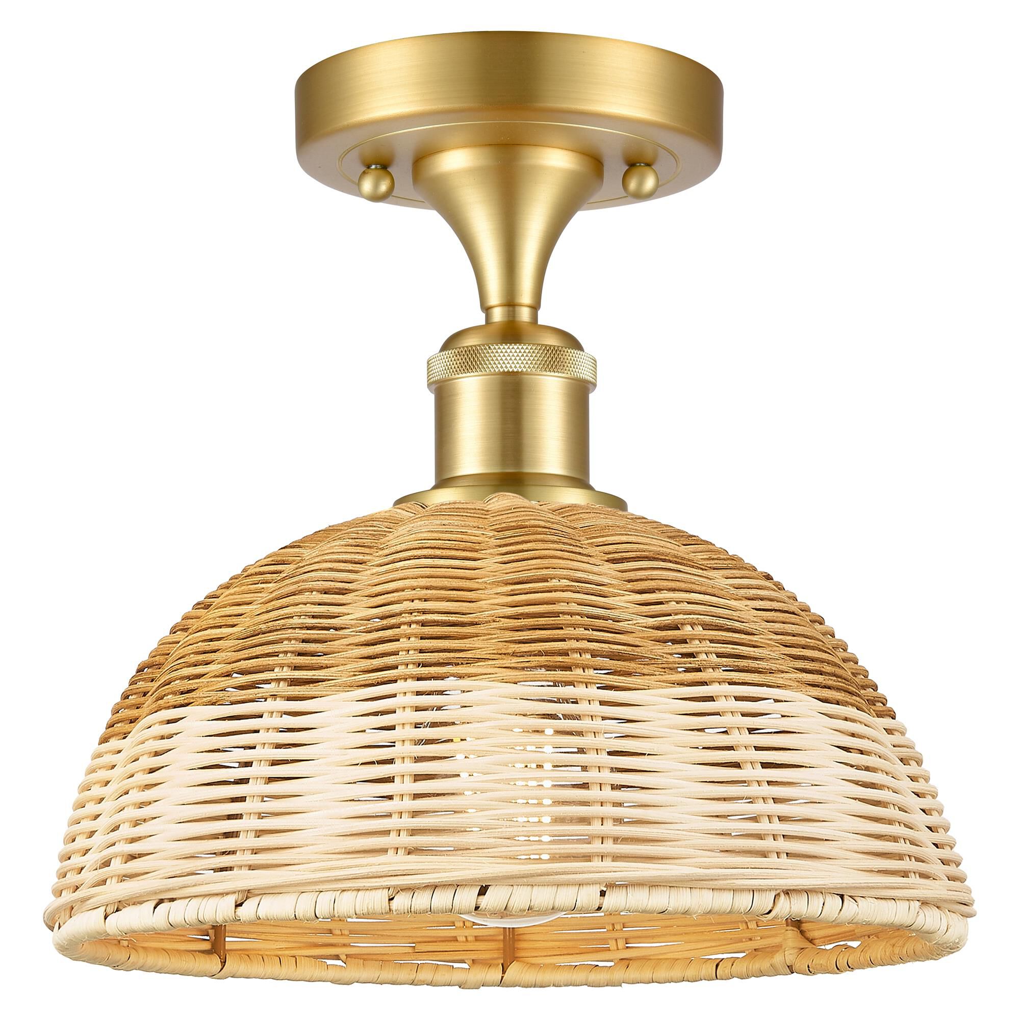 Shown in Satin Gold finish and Natural shade