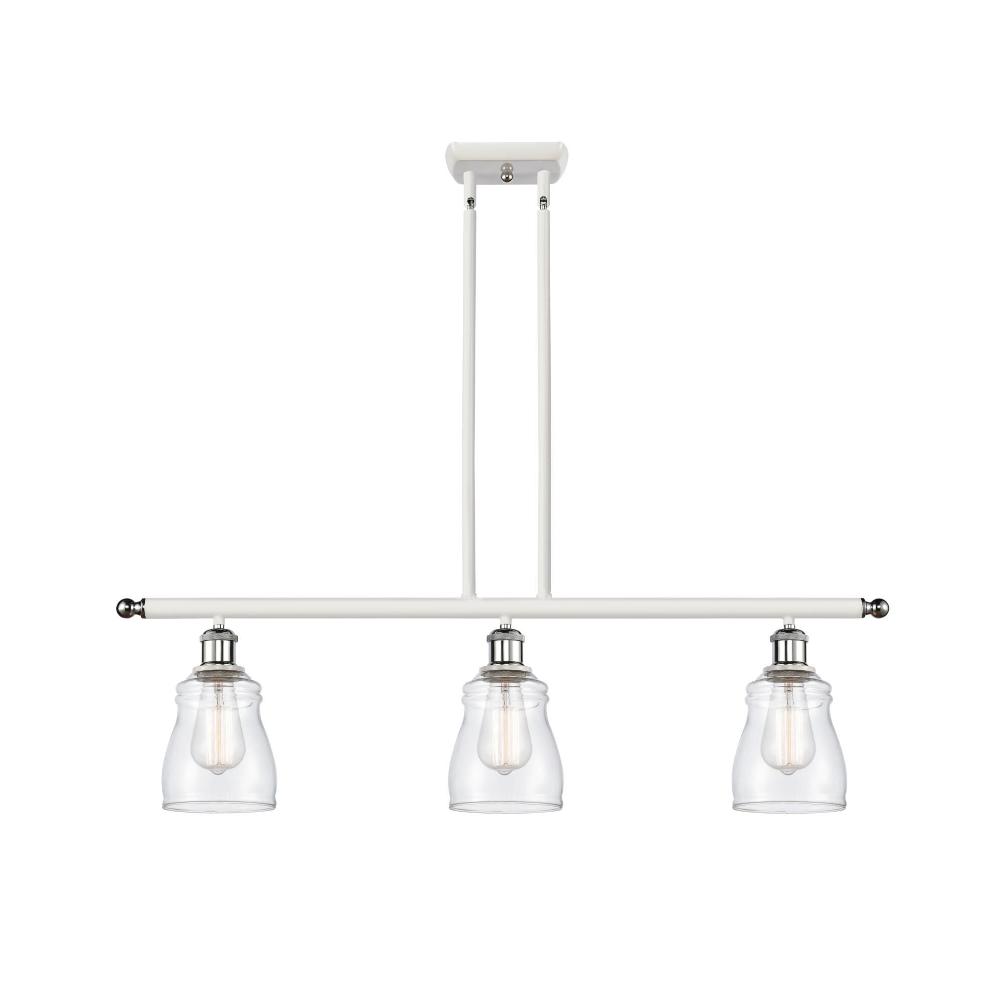 Shown in White And Polished Chrome finish and Bell glass and Glass shade and Polished Chrome accent