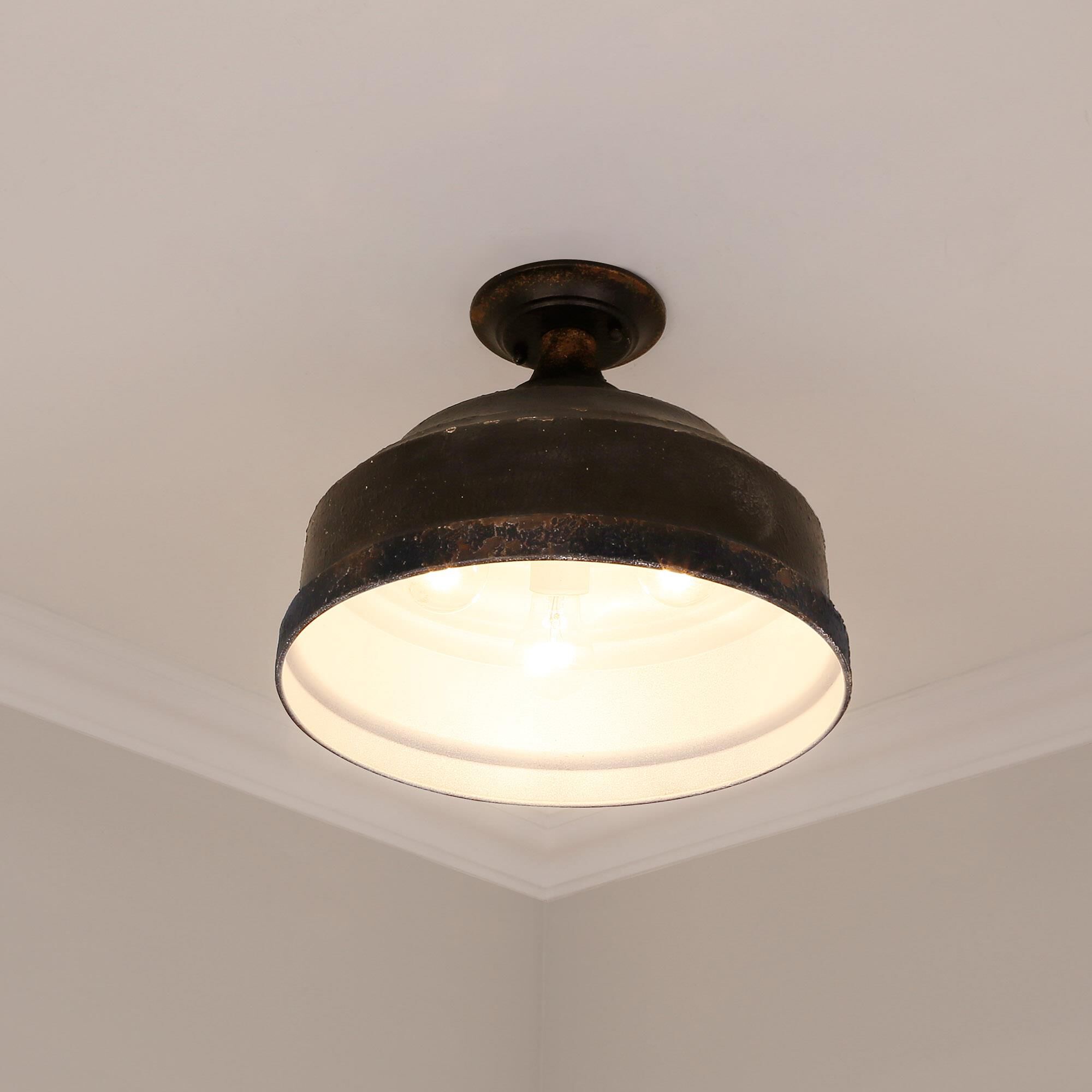 Keating 11 Inch Semi Flush Mount by Golden Lighting