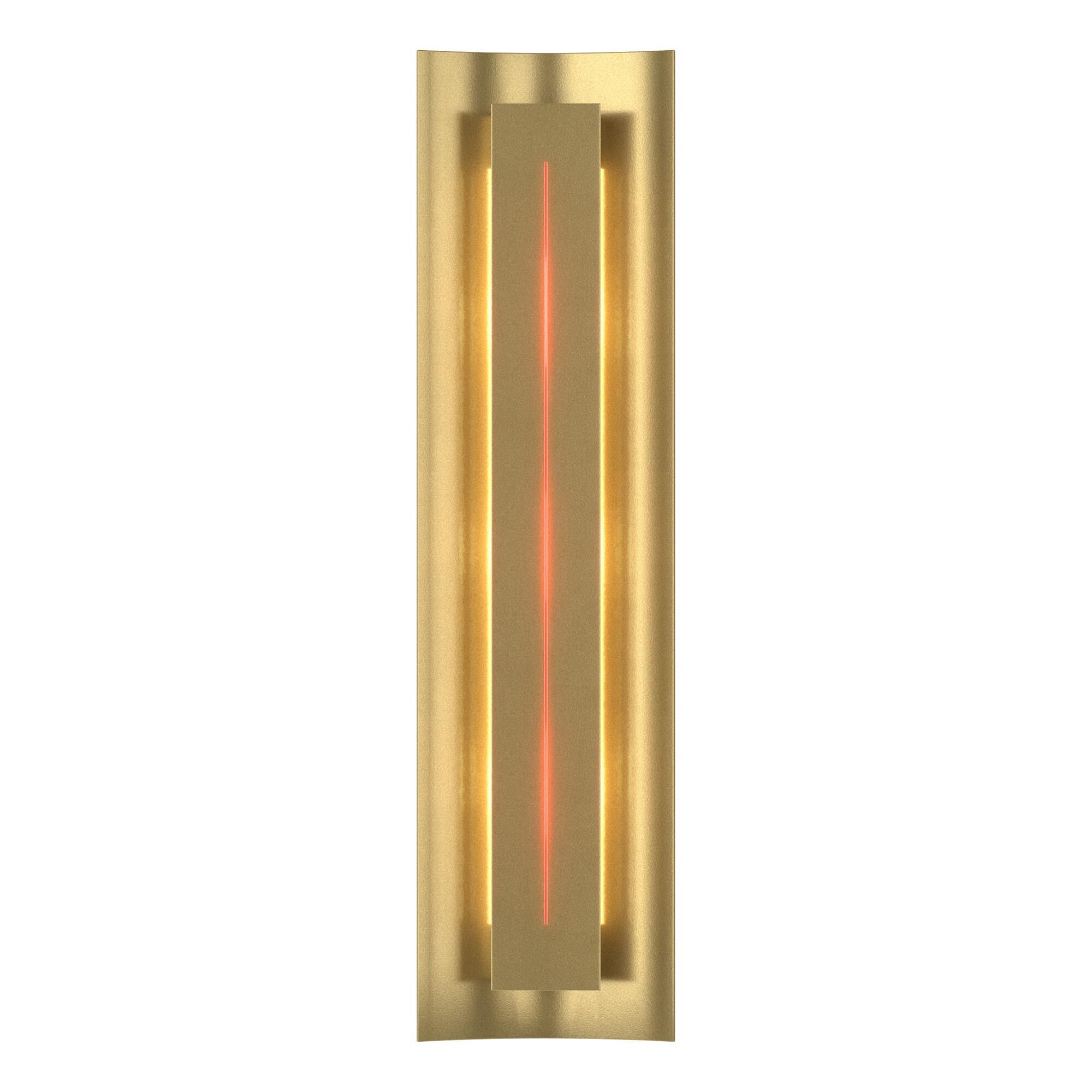 Shown in Modern Brass finish and Red glass